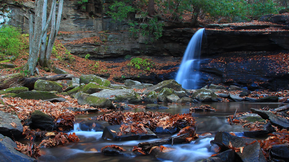 Upper Falls in Holly river state park in West Virginia