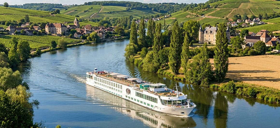 River cruise along the Seine River through the French countryside; photo courtesy of Trafalgar