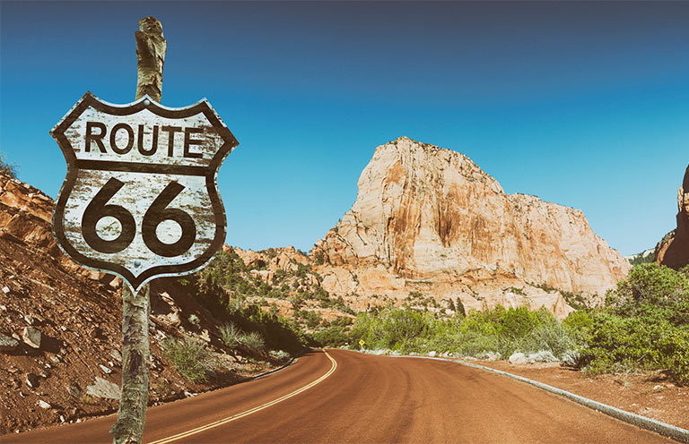 RT 66 sign in Utah