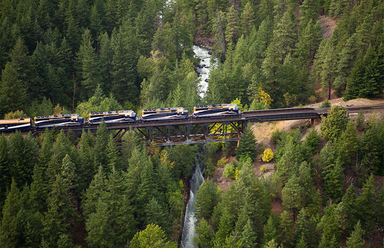 travelers on Rocky Mountaineer train