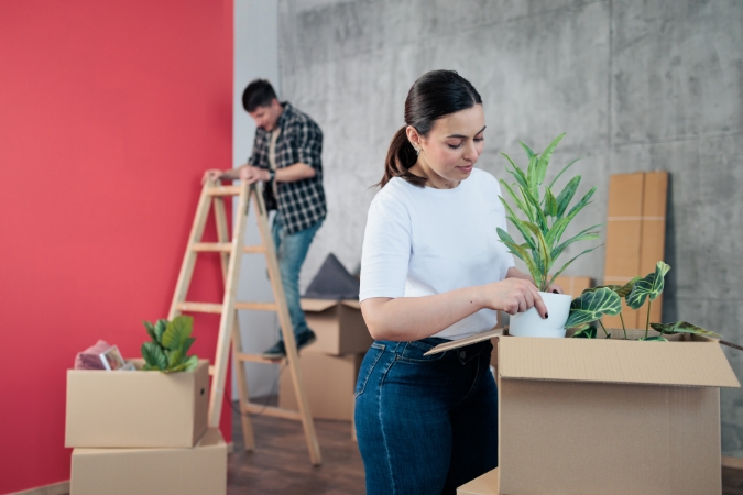 people packing plants
