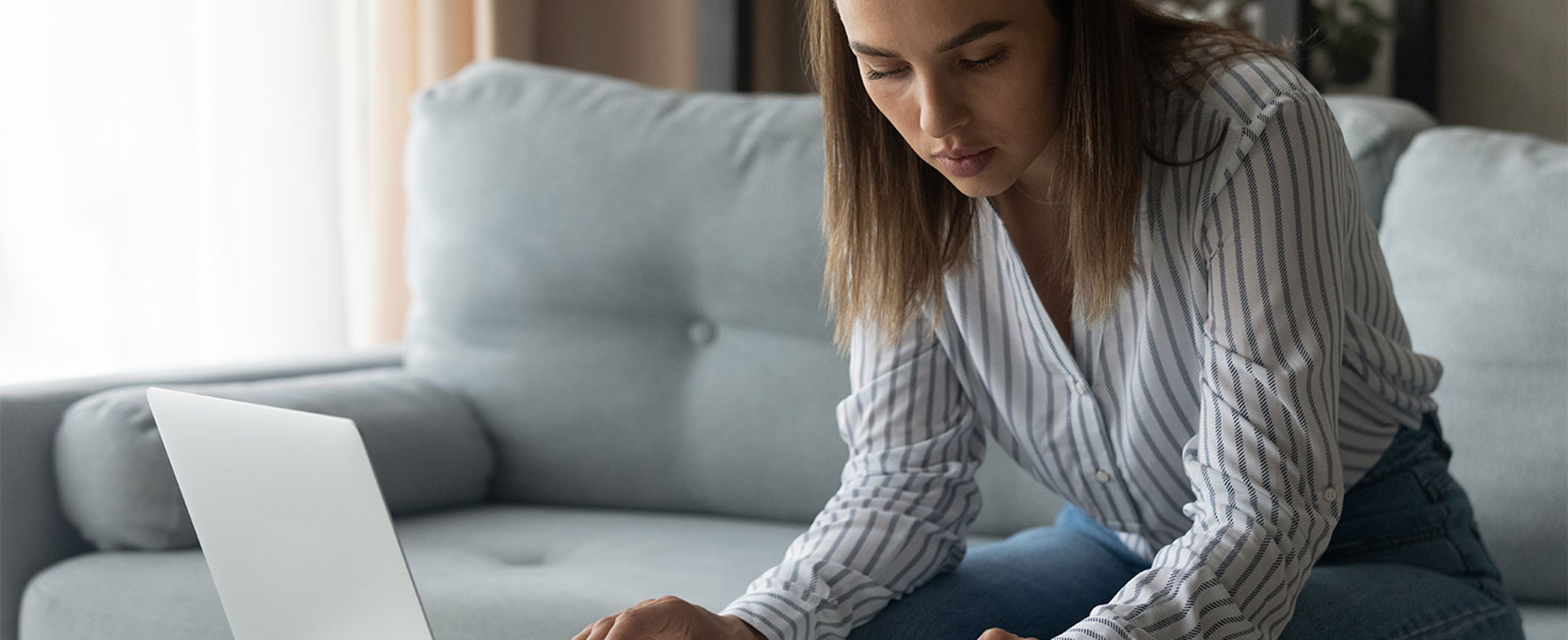 woman using laptop