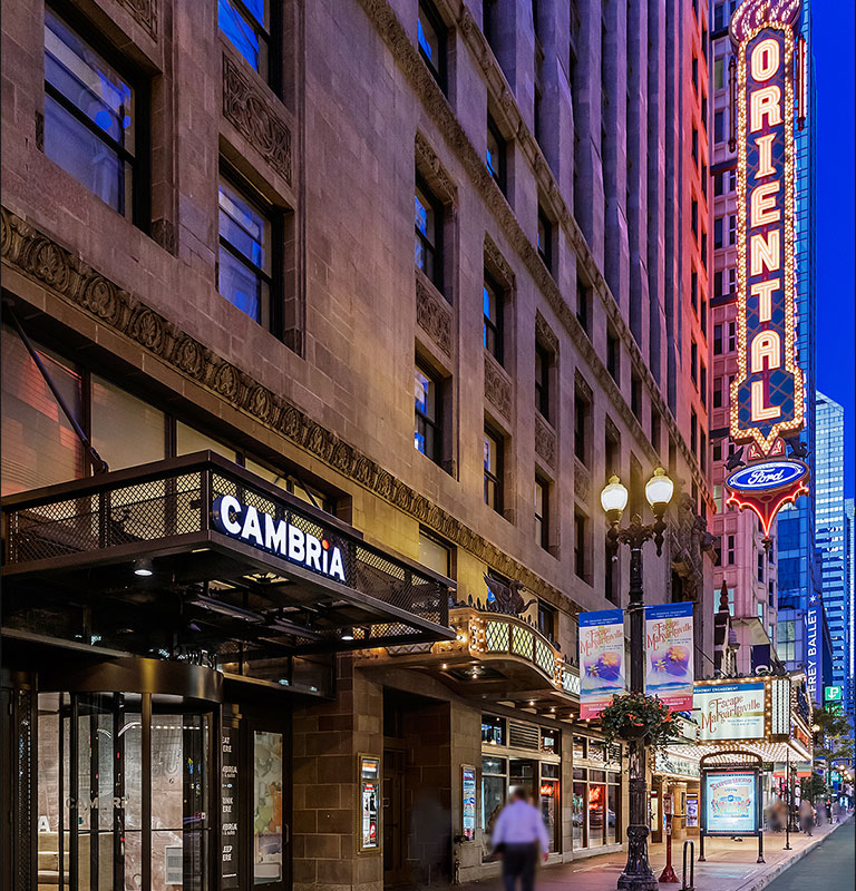 Cambria Hotel Chicago Loop, located in Chicago’s theater district; photo courtesy of Choice Hotels