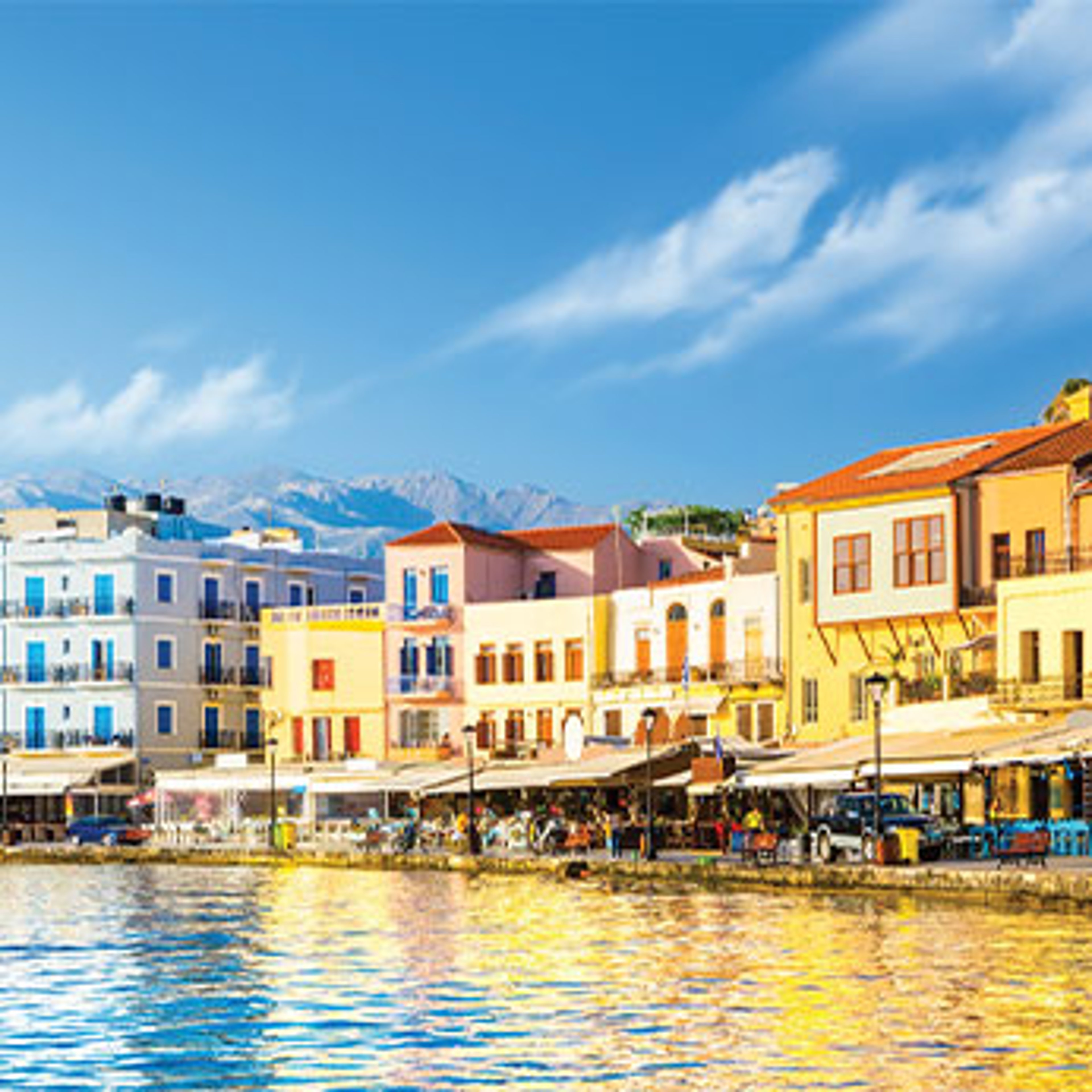 The old port in Chania on the Greek island of Crete