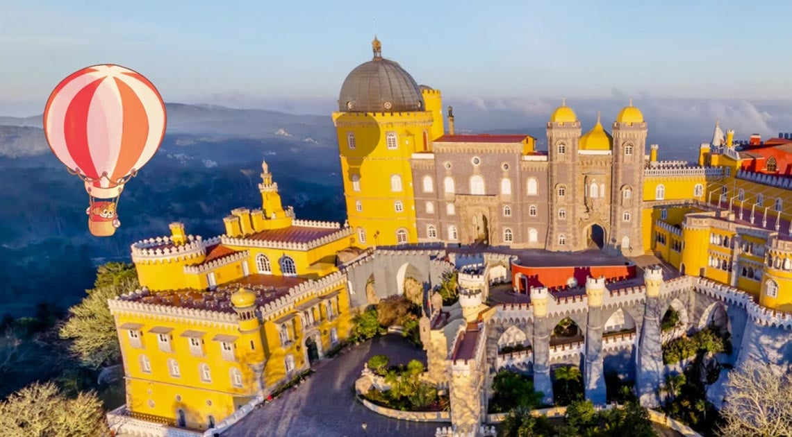 KeeKee in Hot Air Balloon over Portugal