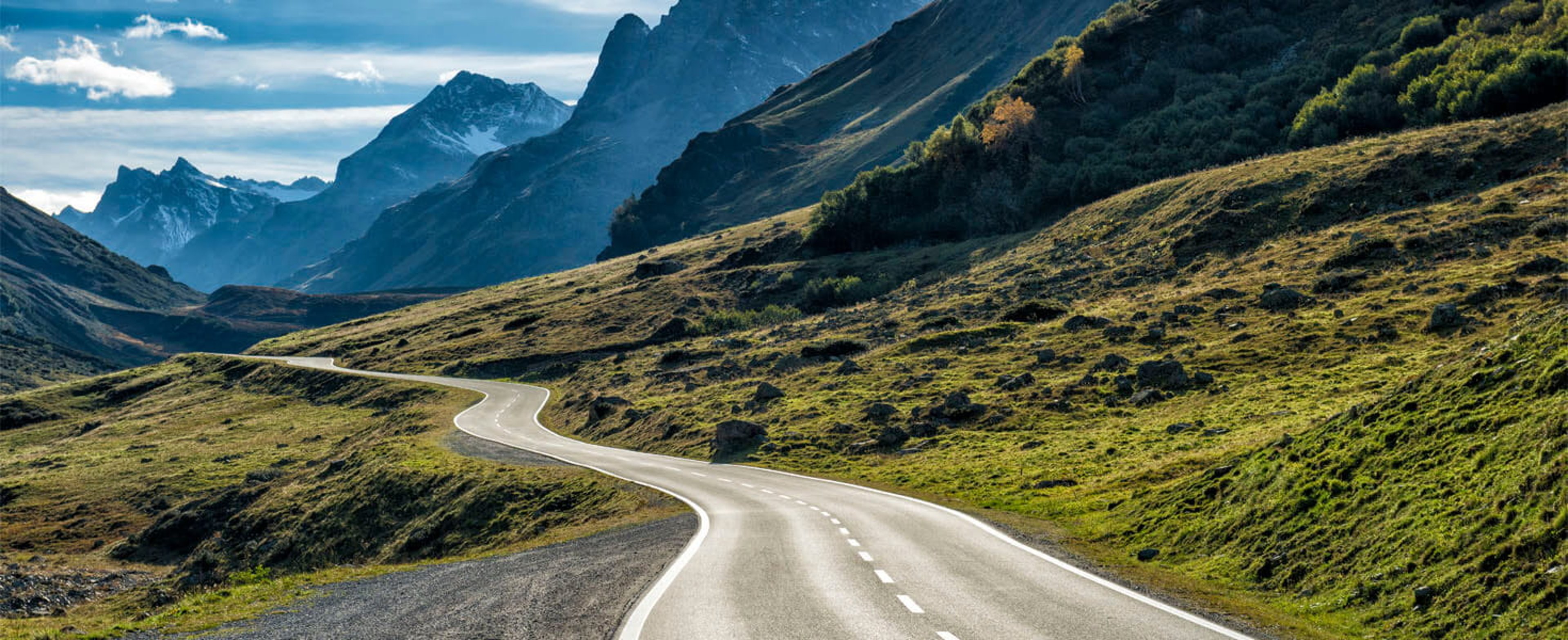 Winding road through the mountains