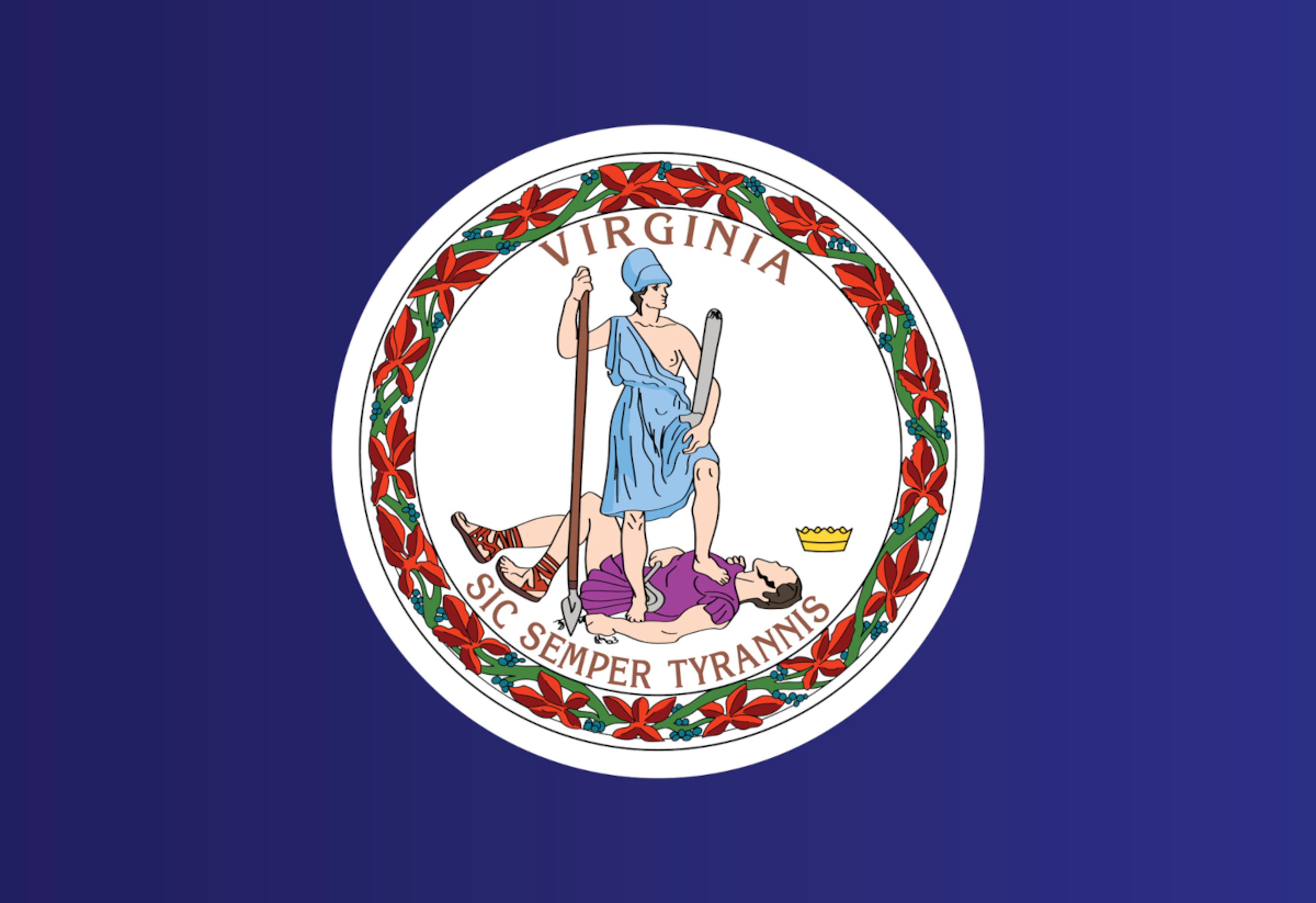 AAA Tag and Title Virginia Crest Virginia crest on dark blue background