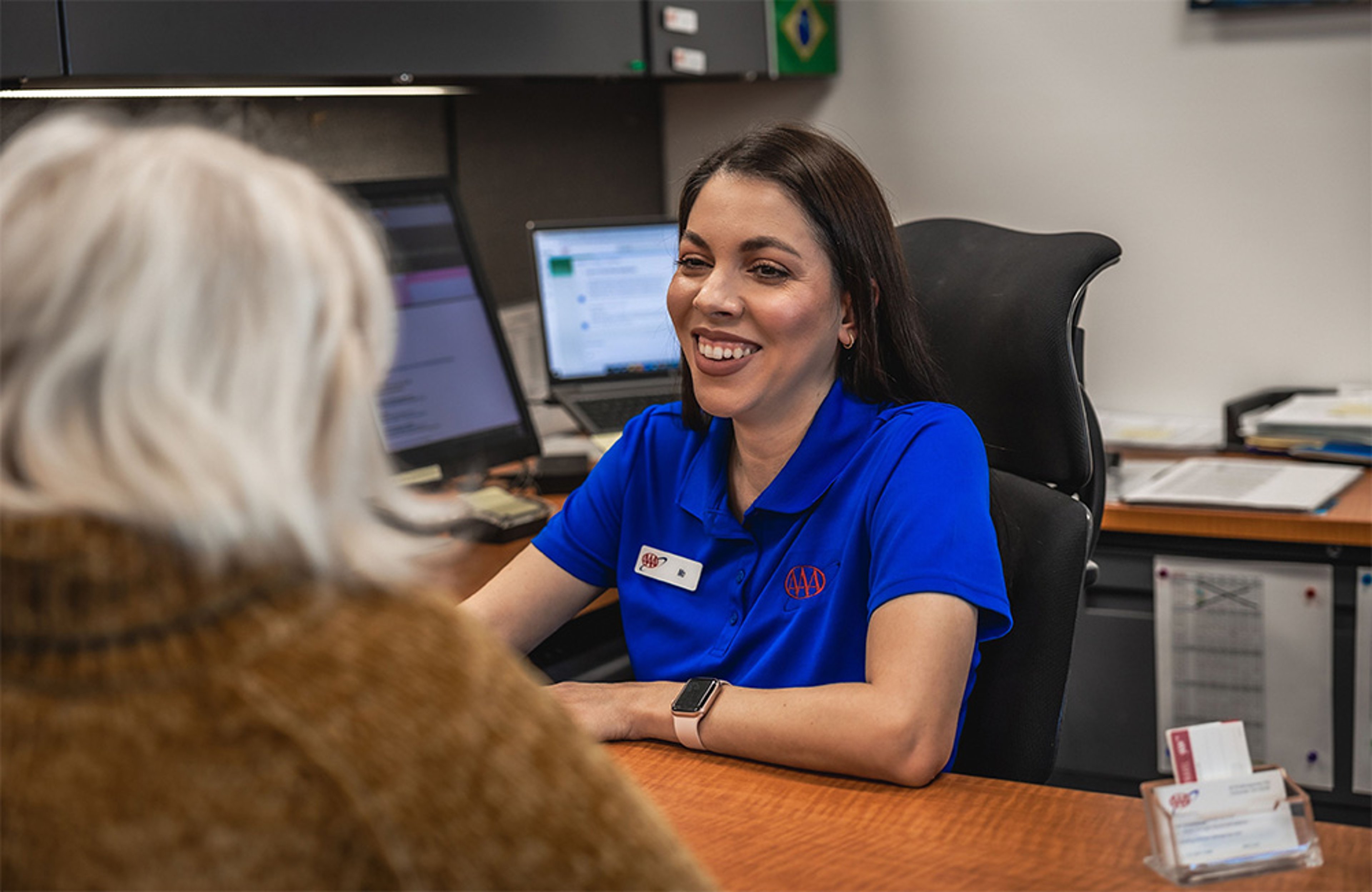 AAA Associate Mo Rodrigues meeting with a AAA Member