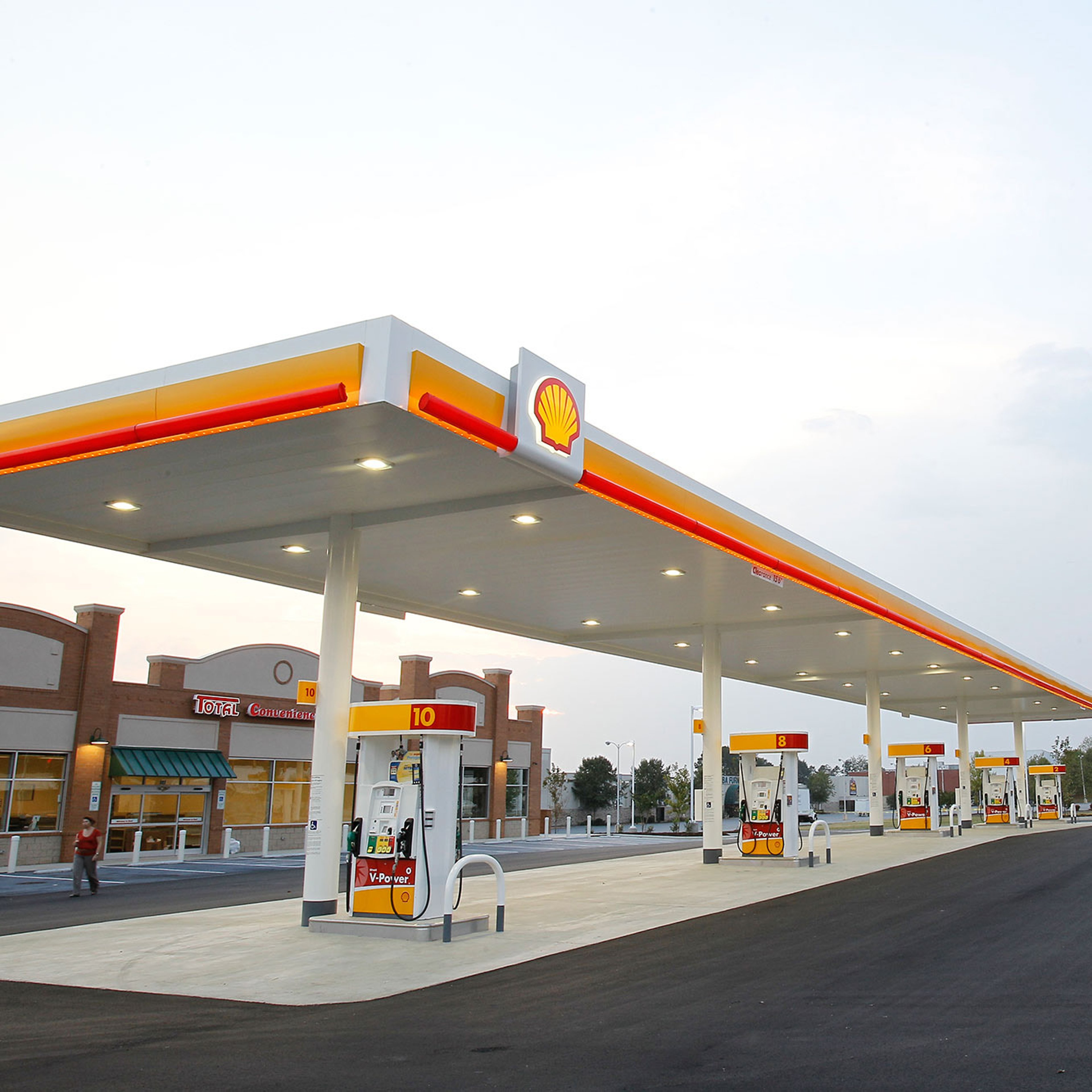 Shell gas station on road side