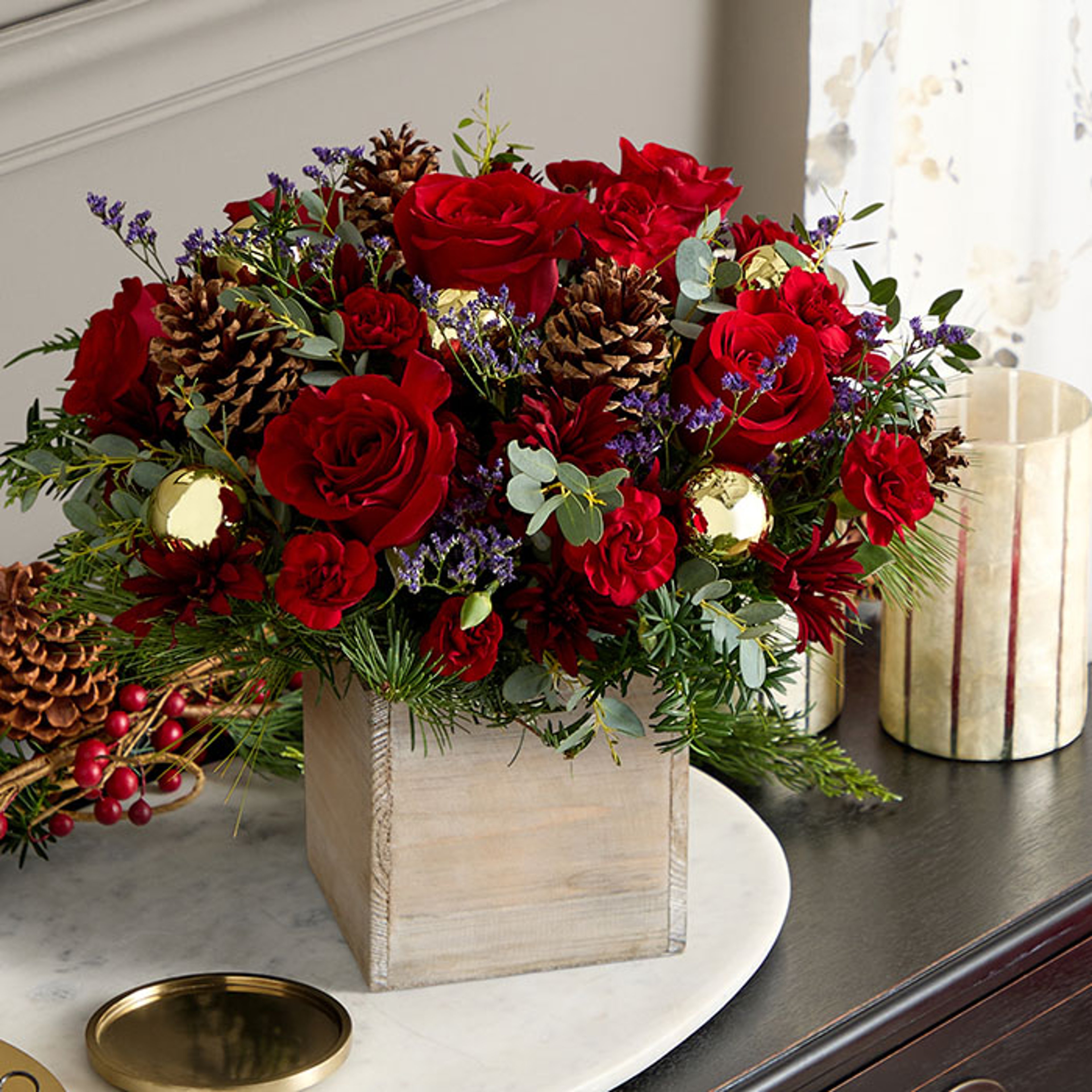 Holiday flower arrangement