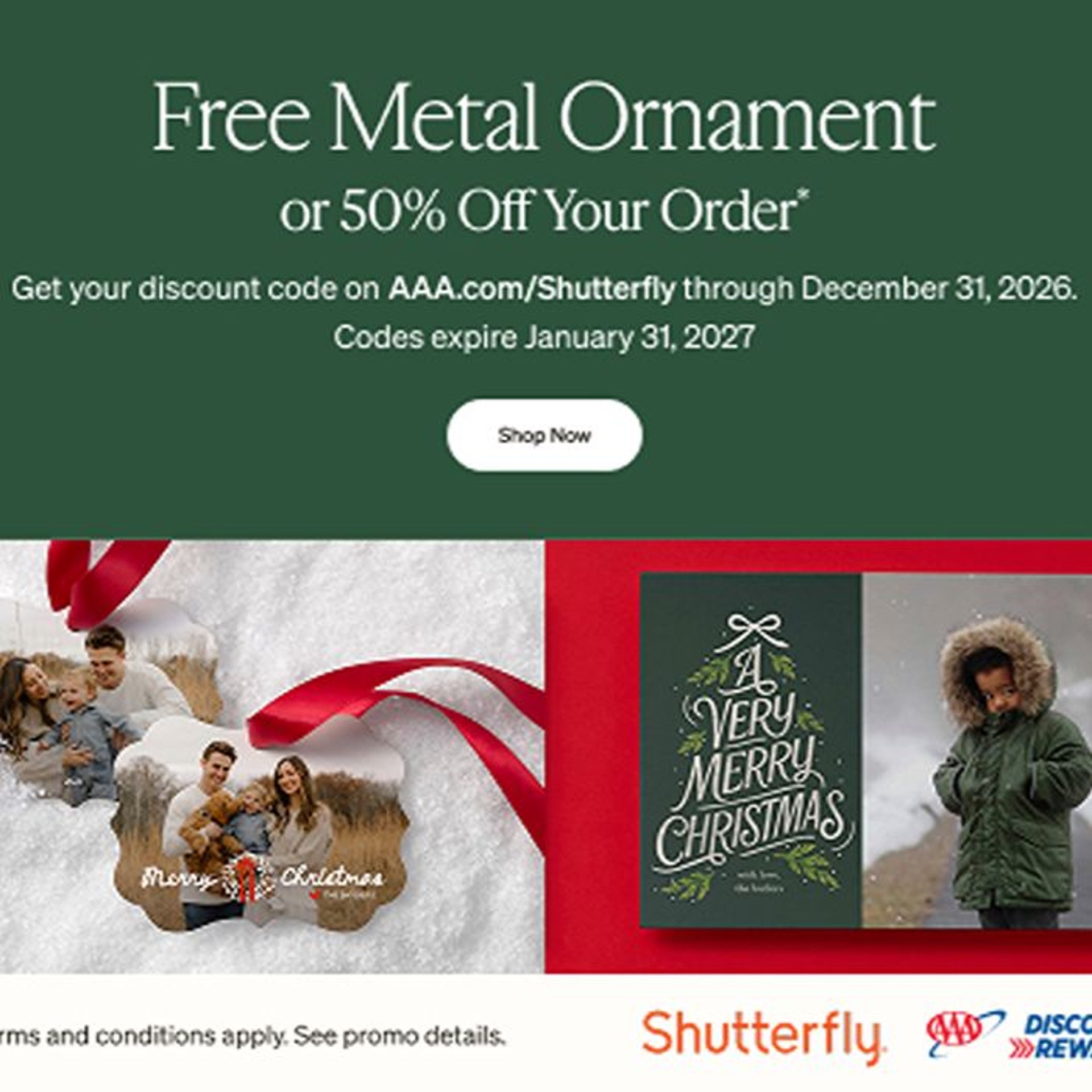 Shutterfly photo gift and custom ornament offers