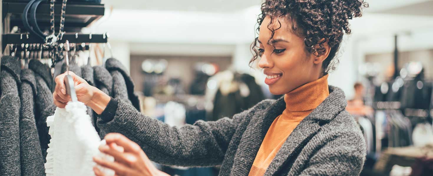 Young woman doing shopping in a store