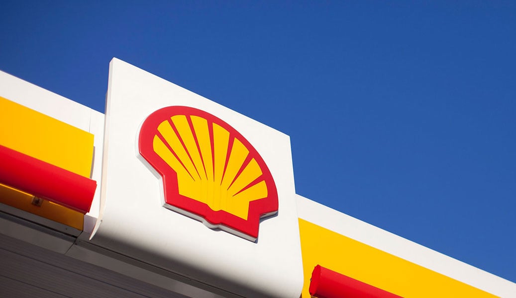 Shell gas station sign