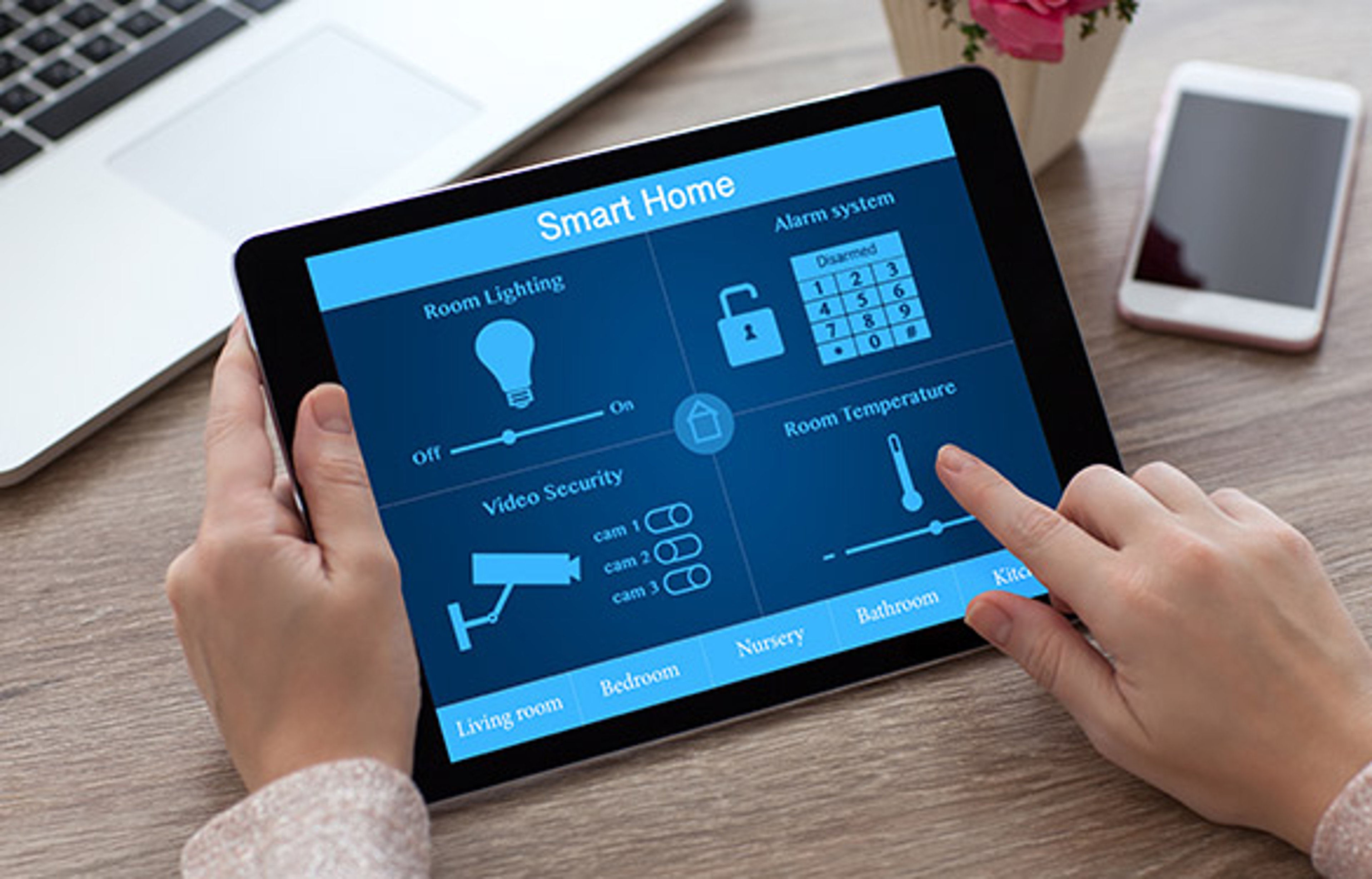Home security on tablet