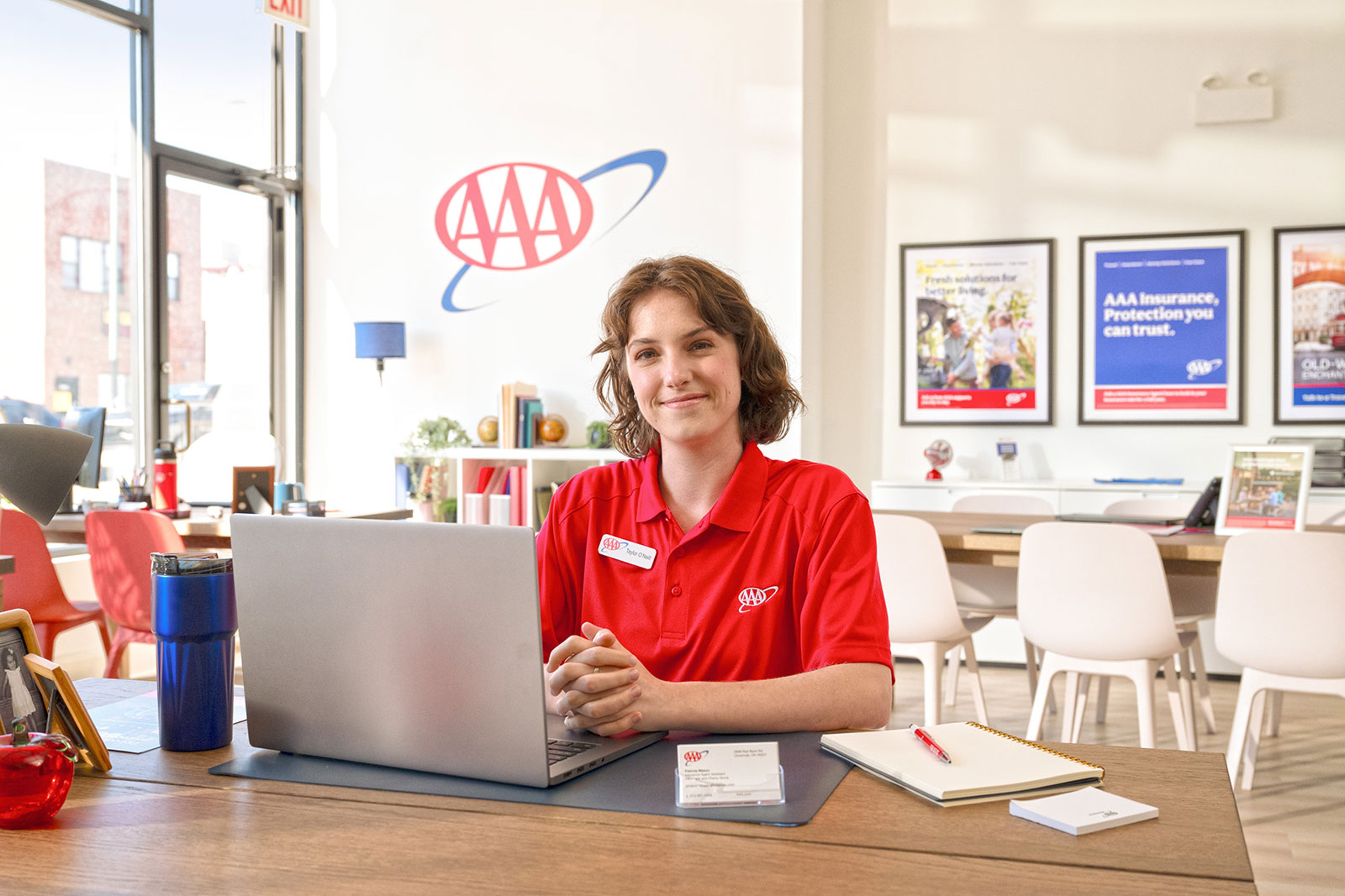 AAA Insurance Agent in the office