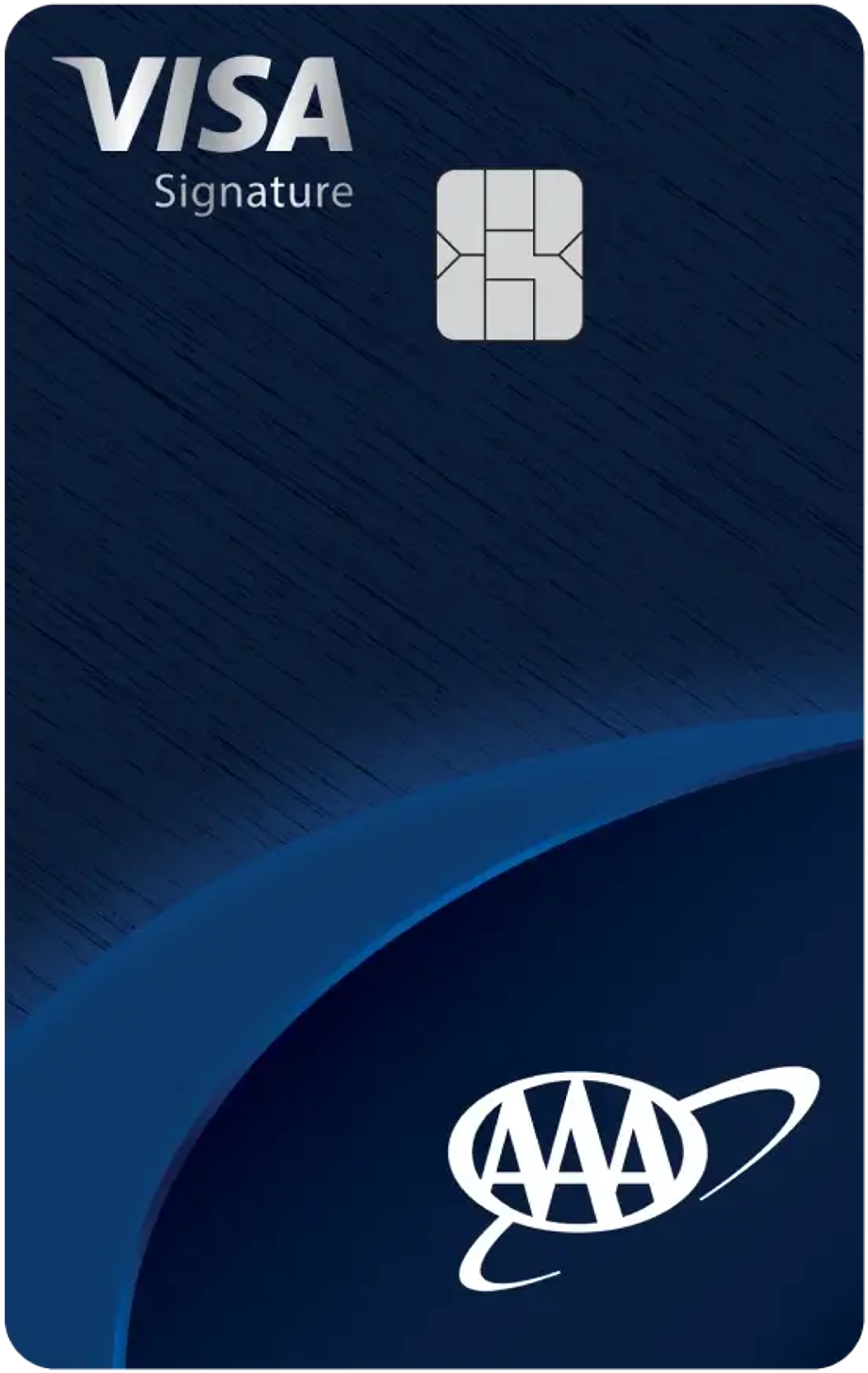 A vertical design of the AAA Daily Advantage Visa Signature® Credit Card.