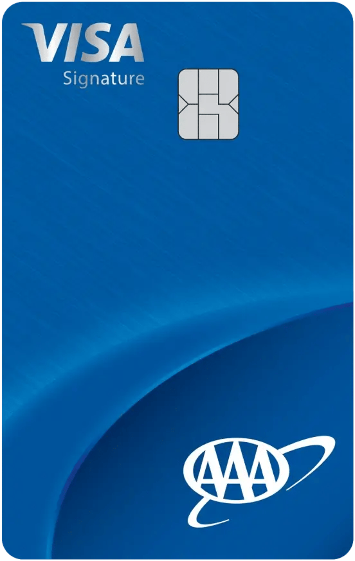A vertical design of the AAA Travel Advantage Visa Signature® Credit Card.