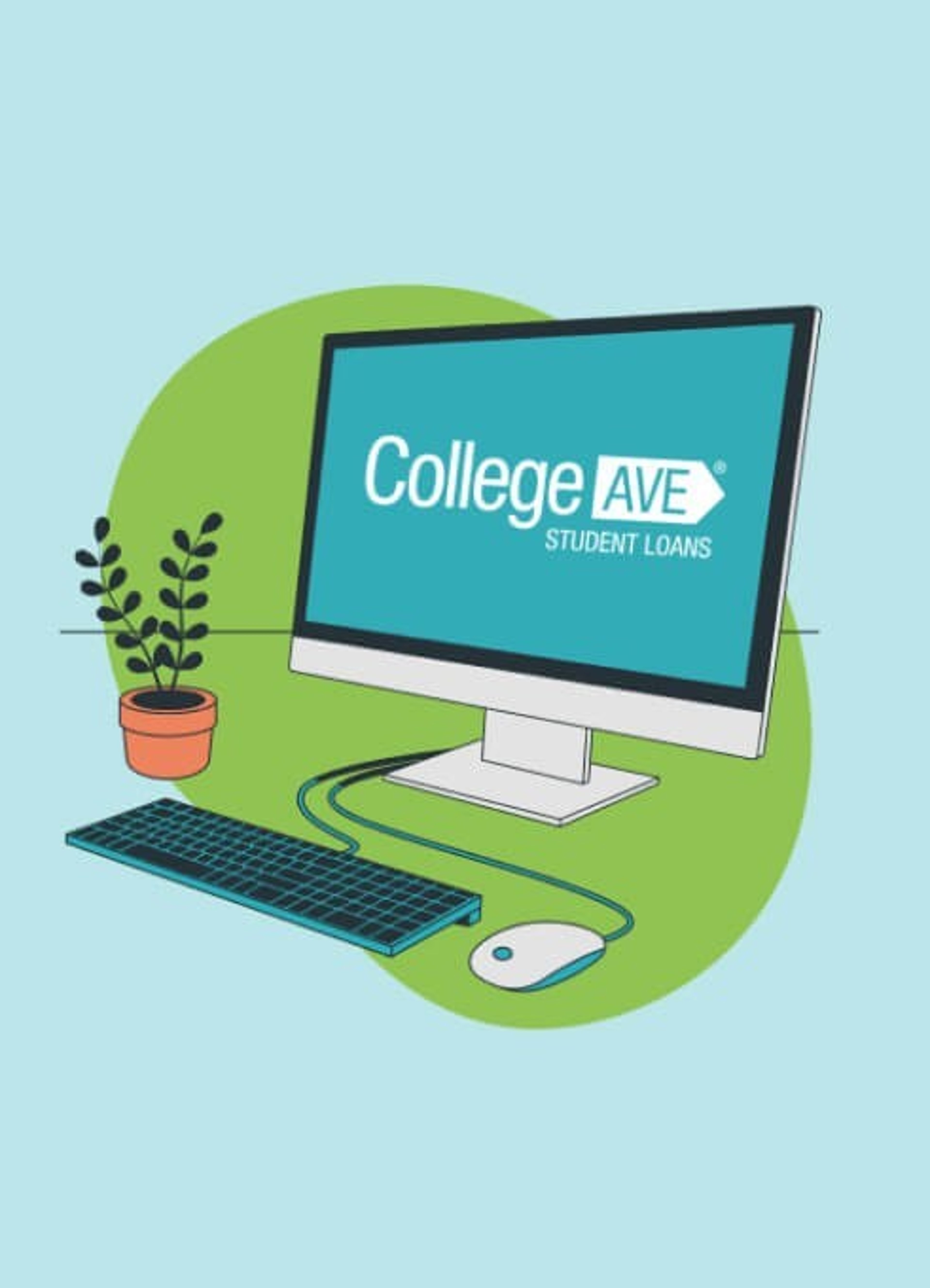 College Ave infographic logo on computer screen