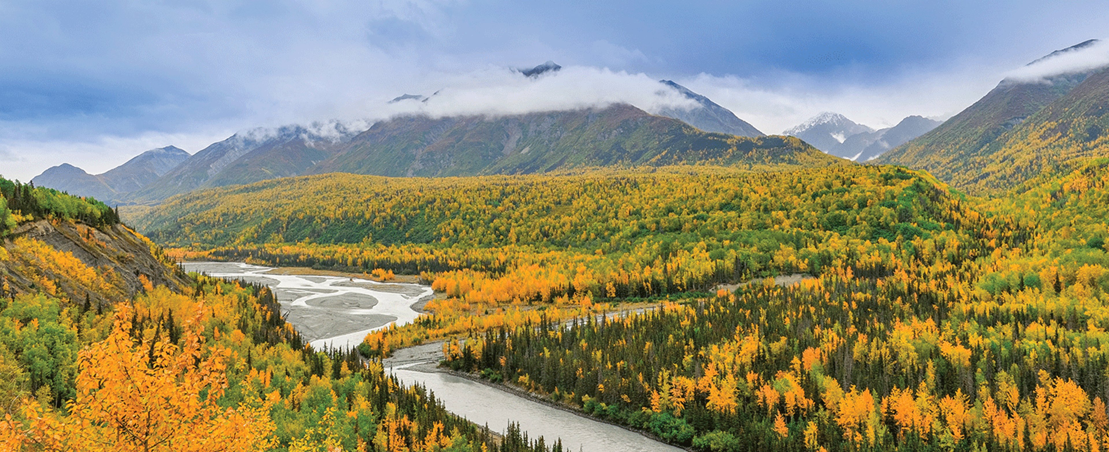 River through Alaska scenery