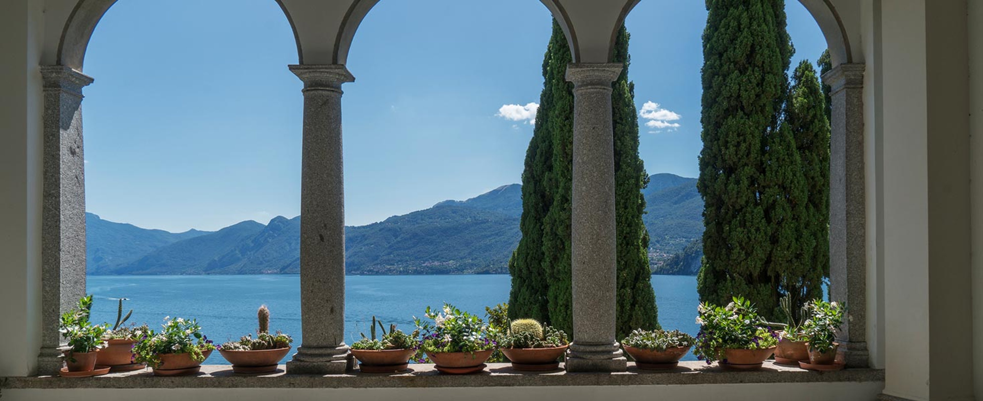 Lake view from balcony of Italian villa