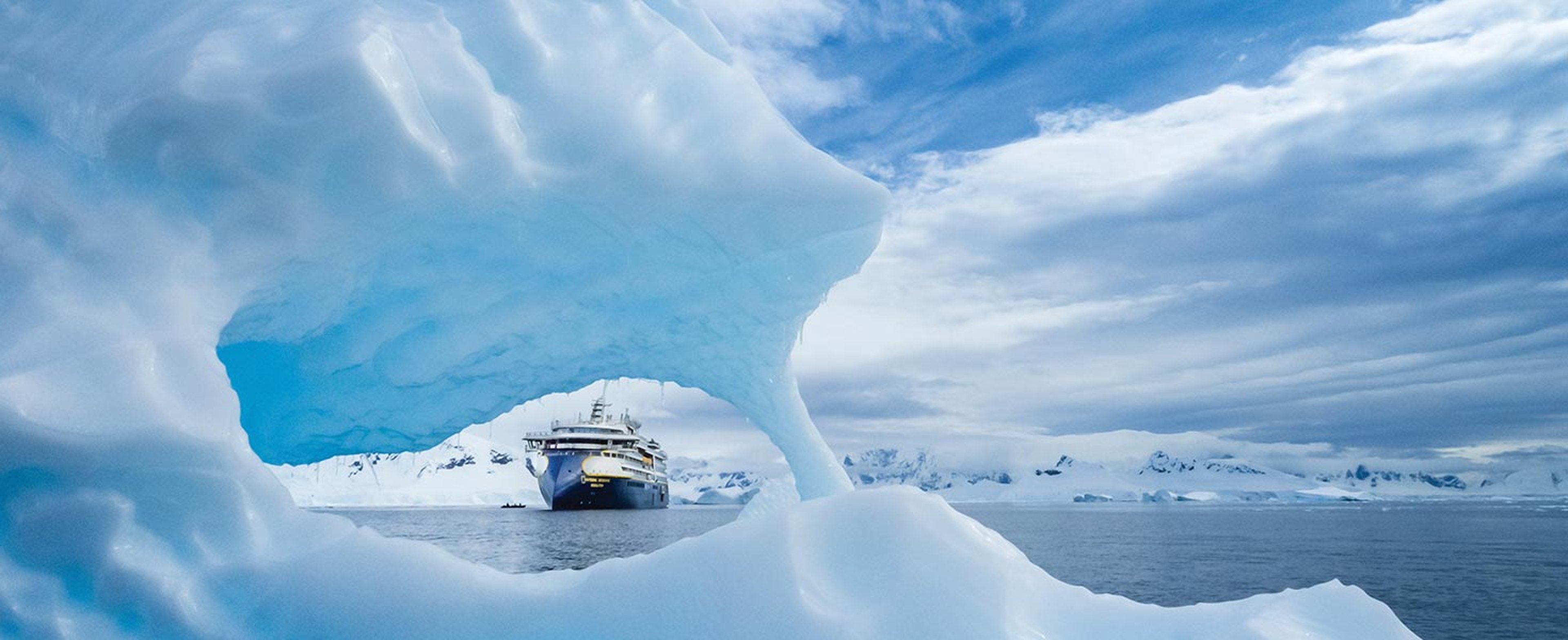 Lindblad ship sailing Wilhelmina Bay