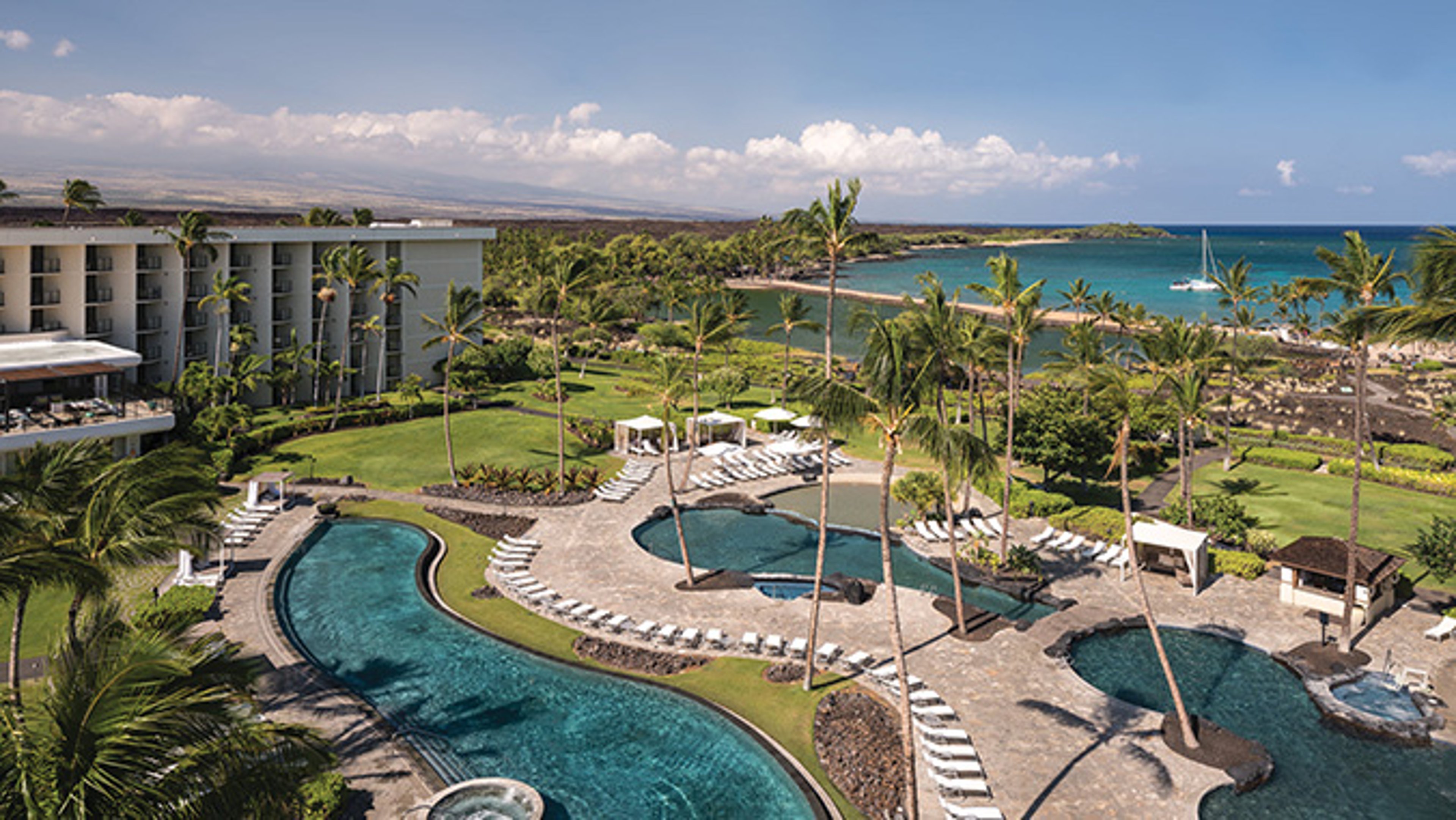 Aerial view of Waikoloa Beach Marriott Resort & Spa on the Big Island, Hawaii