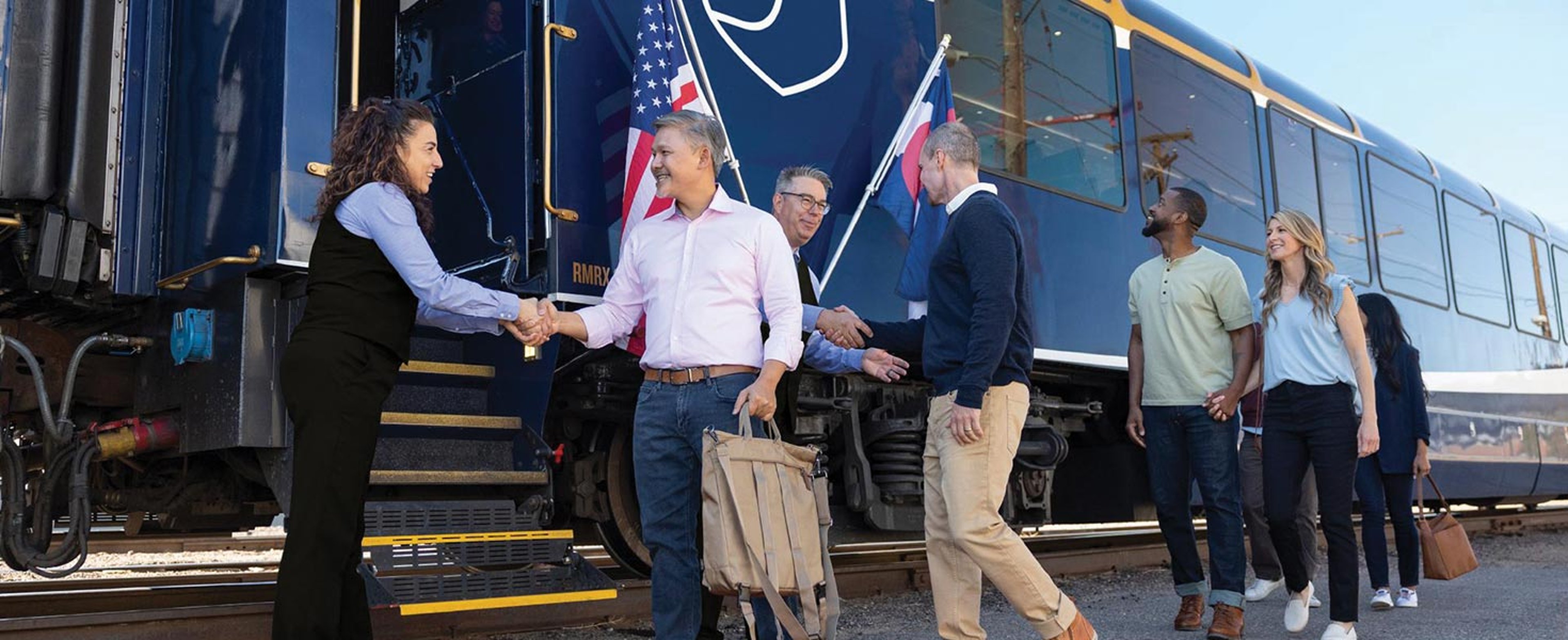 Passengers boarding Canyon Spirit train