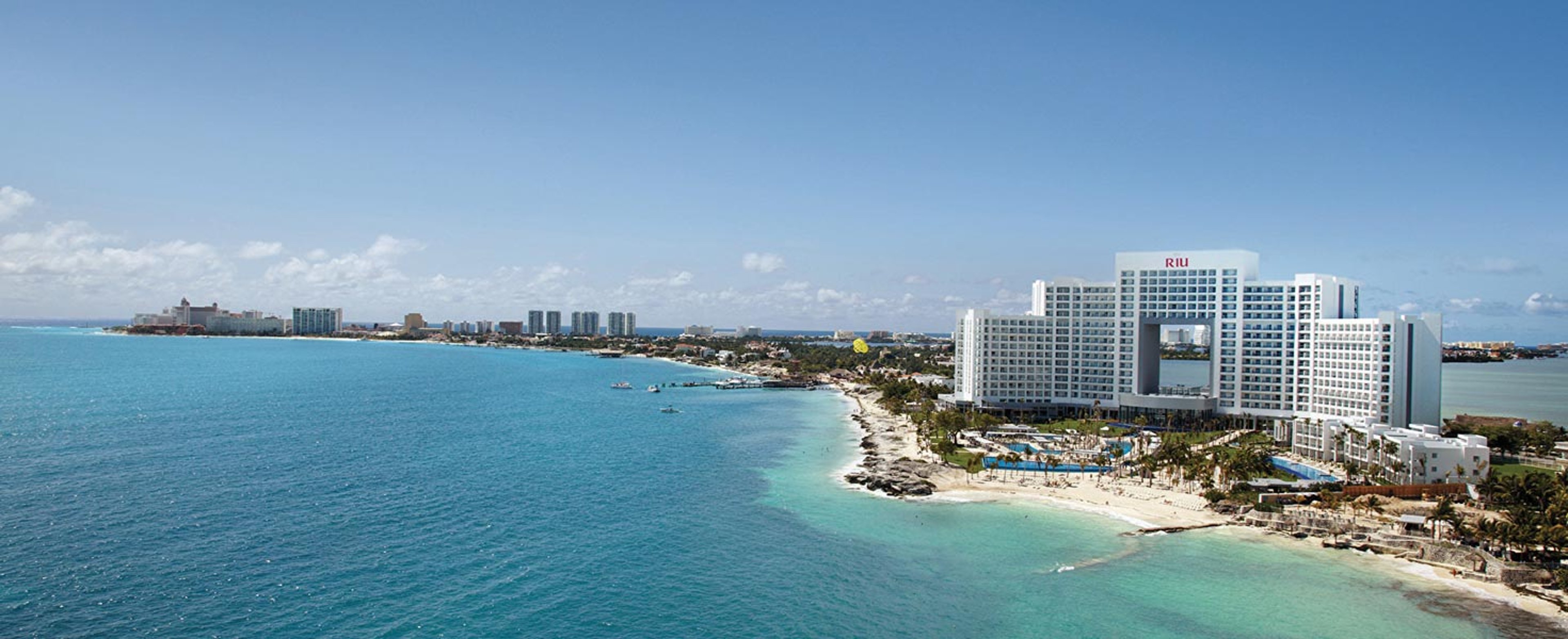 View of RIU hotel in Cancun Mexico
