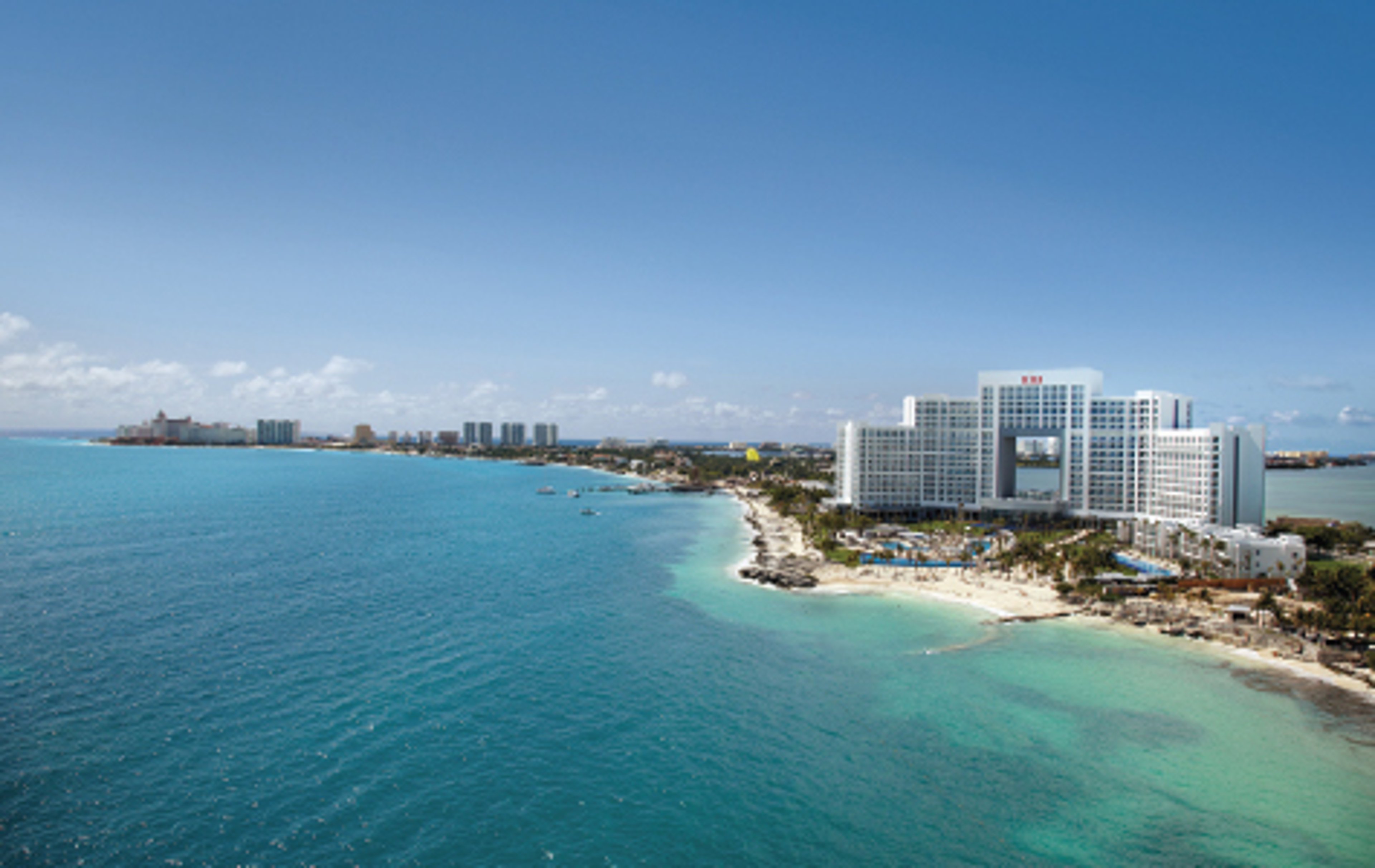 Large resort on the beach in Mexico