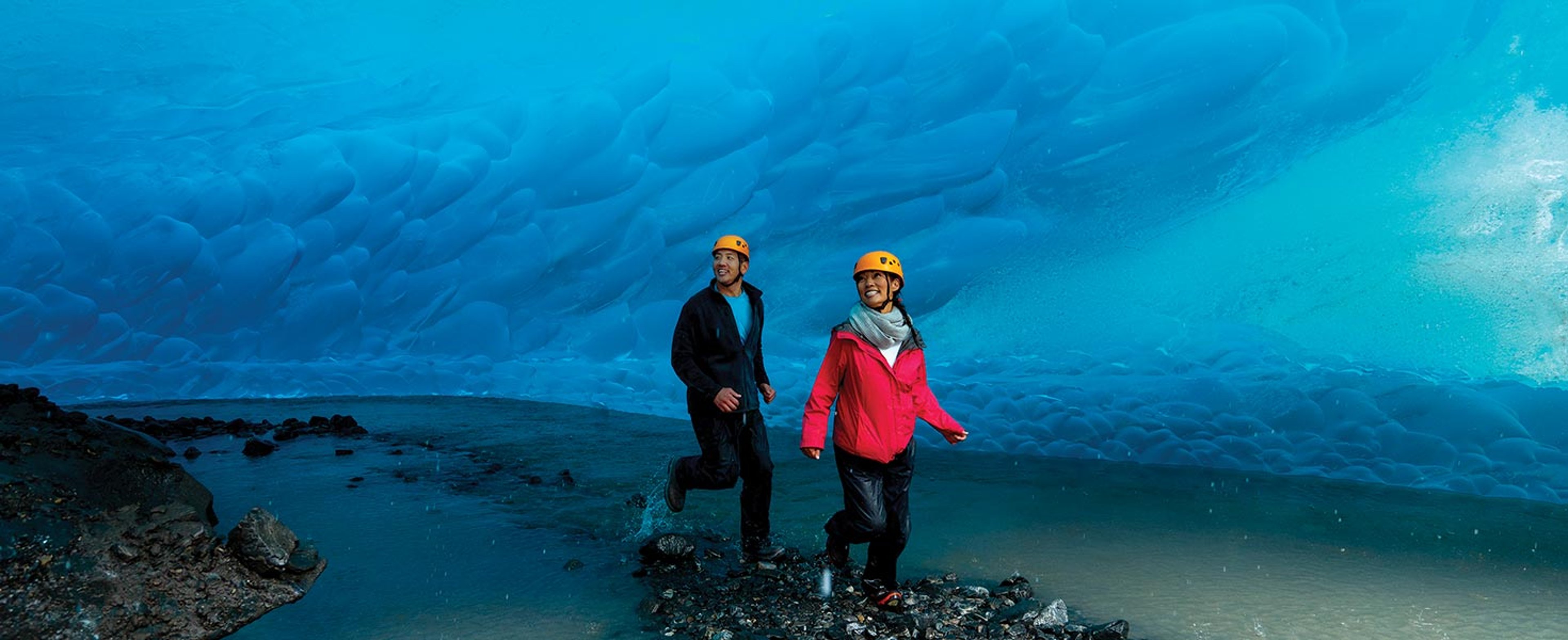 Cruisers visiting Ice Caves