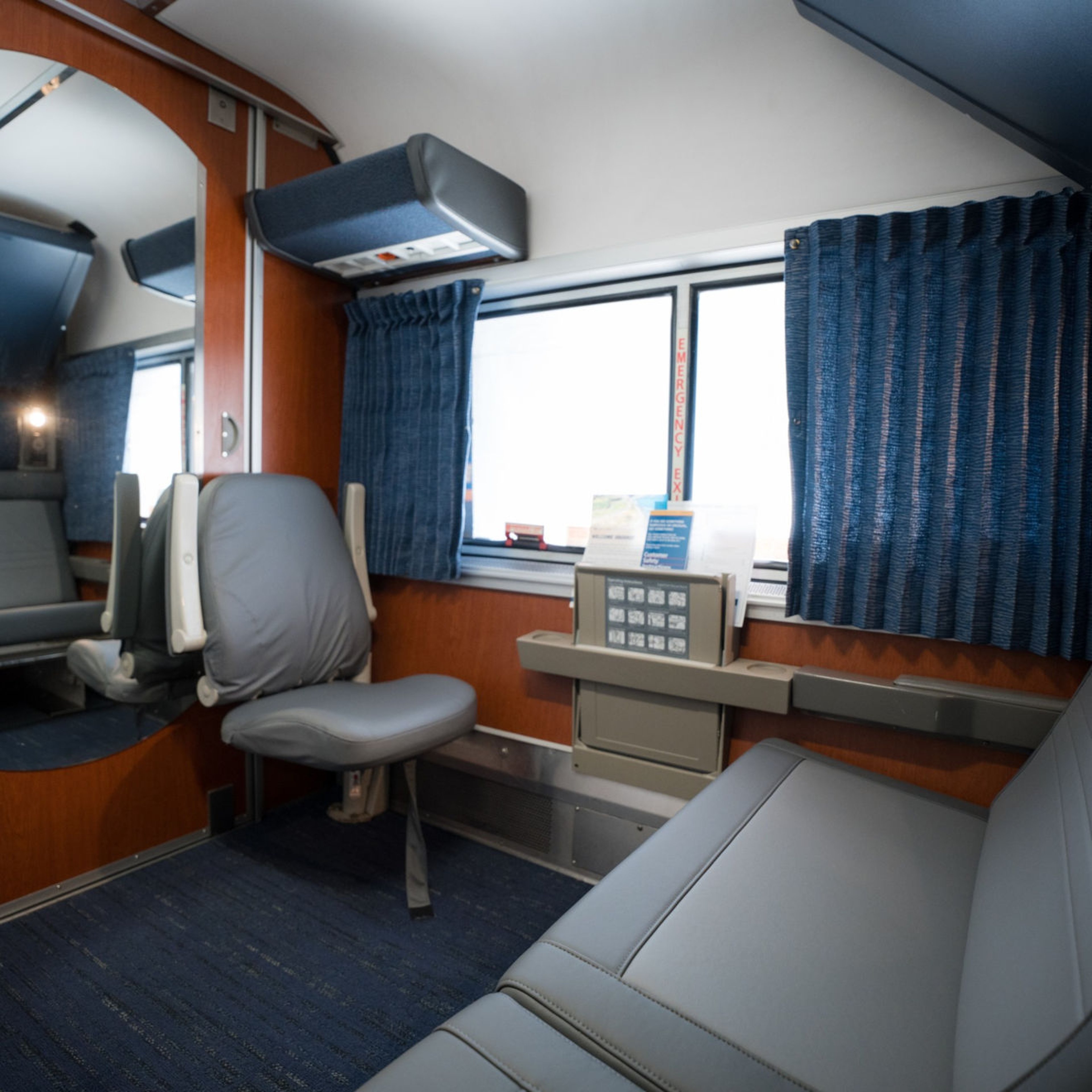 Private room aboard Amtrak train