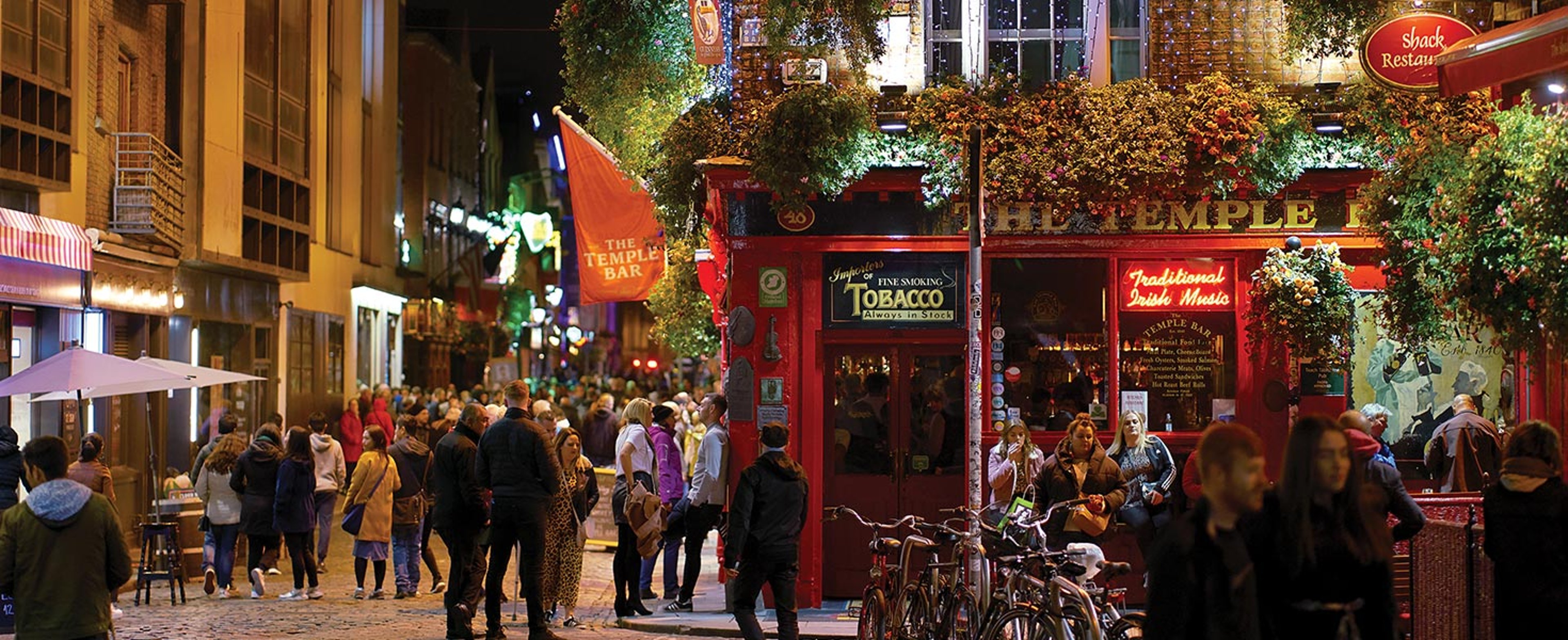People outside Ireland's Temple Bar