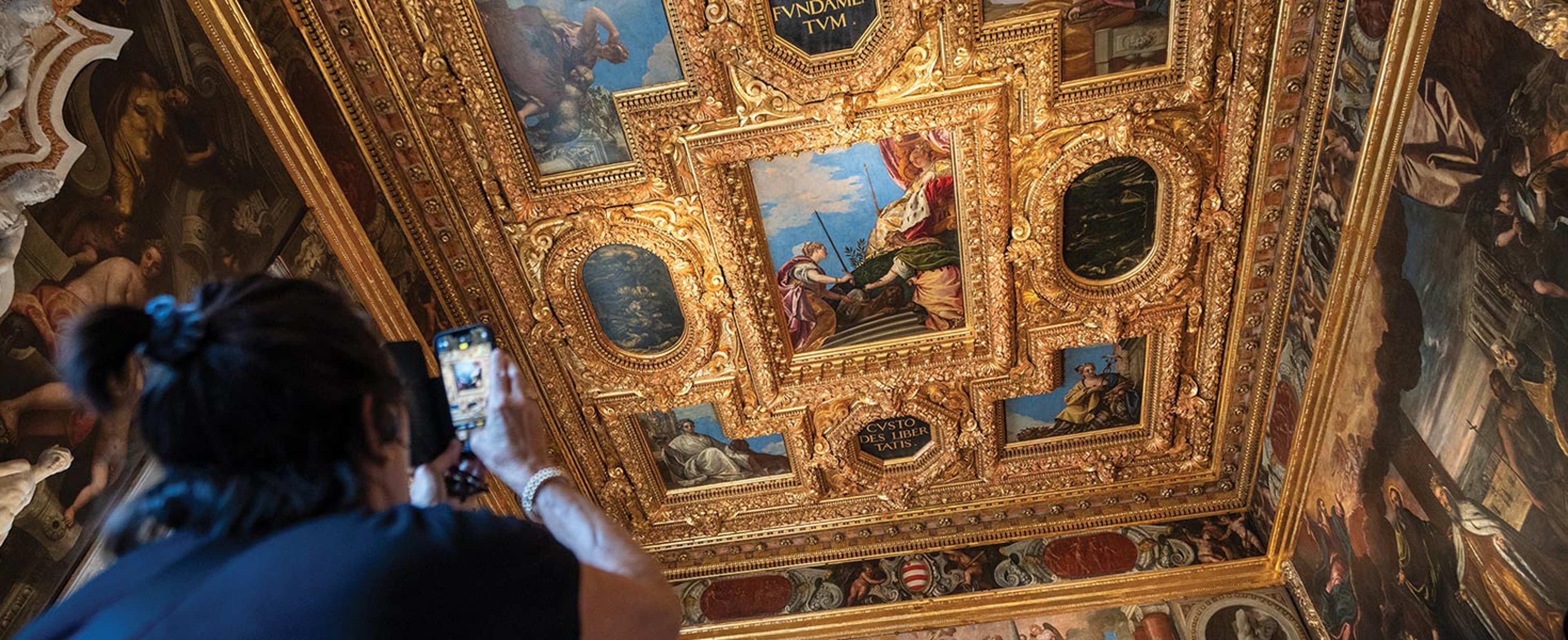 Beautiful paintings on ceiling of Doges Castle