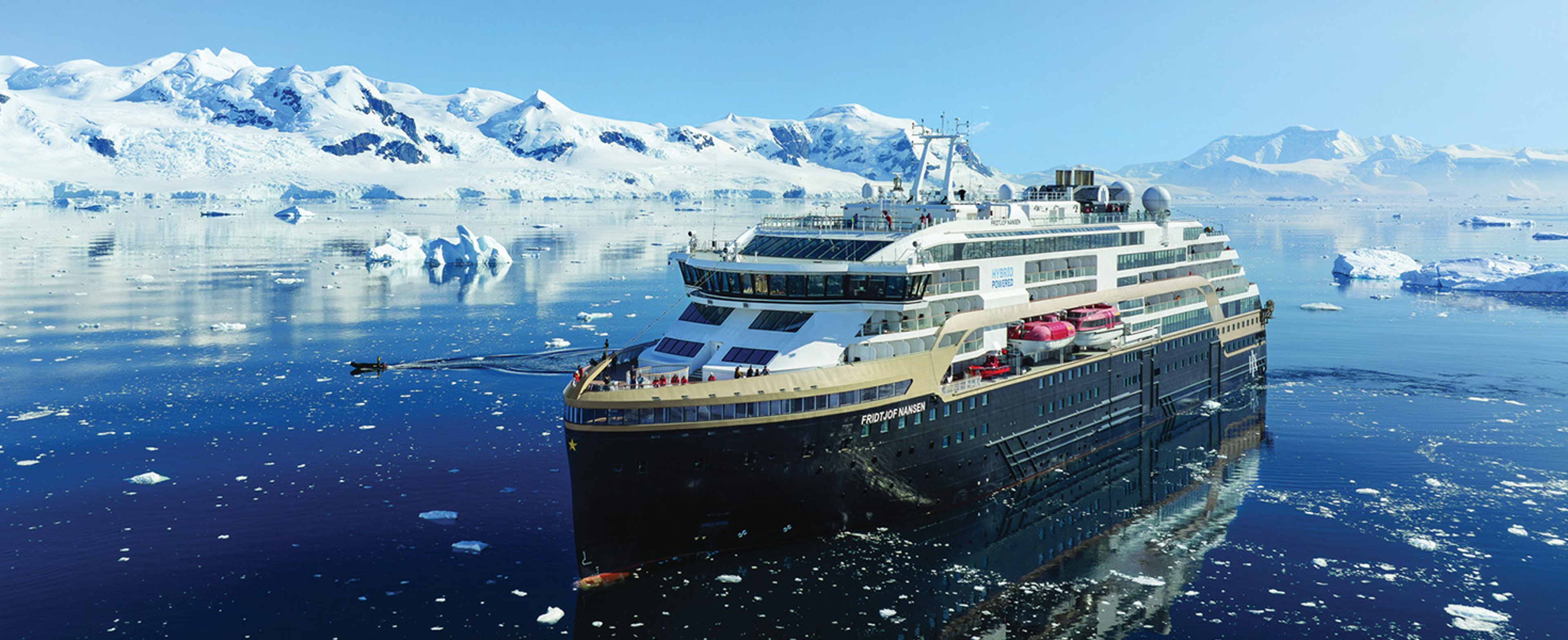 HX Expedition ship in Neko Harbour, Antarctica