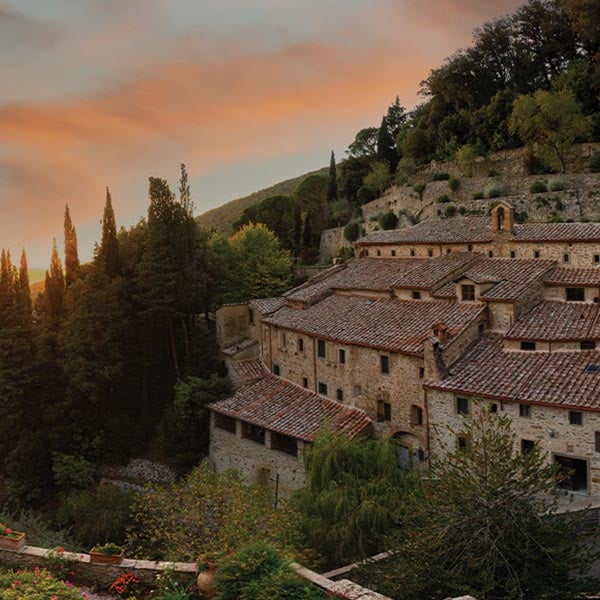 Hillside view of Tuscan countryside