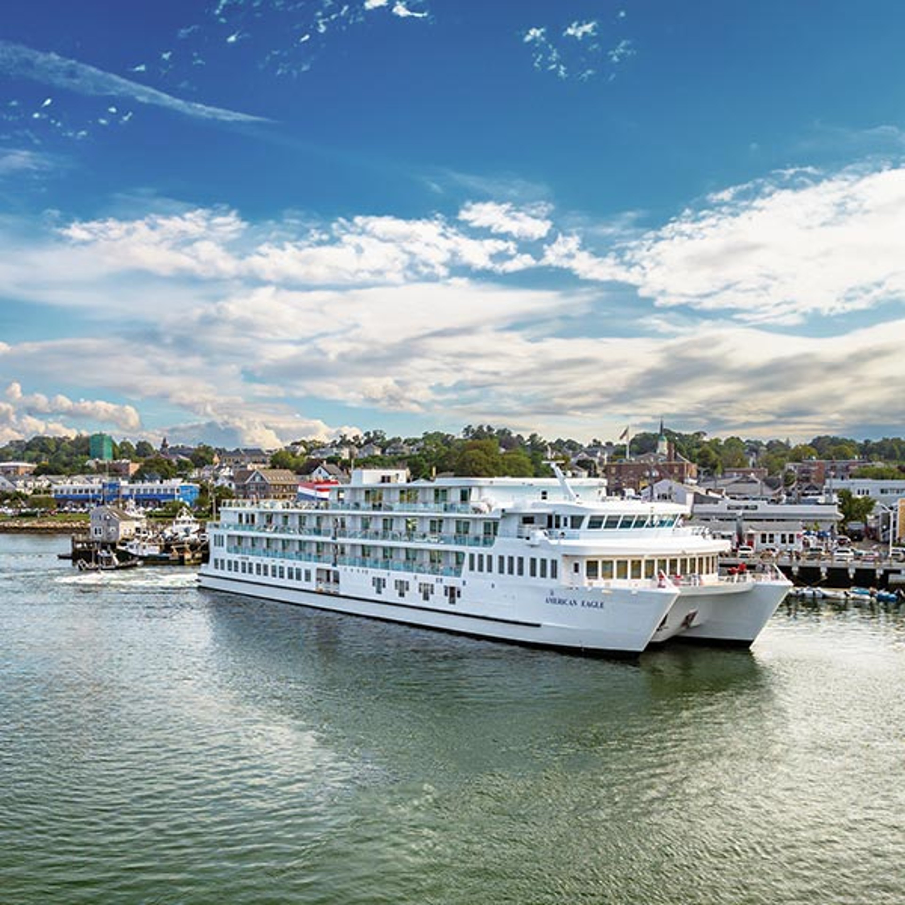 American Cruise Line ship near Plymouth