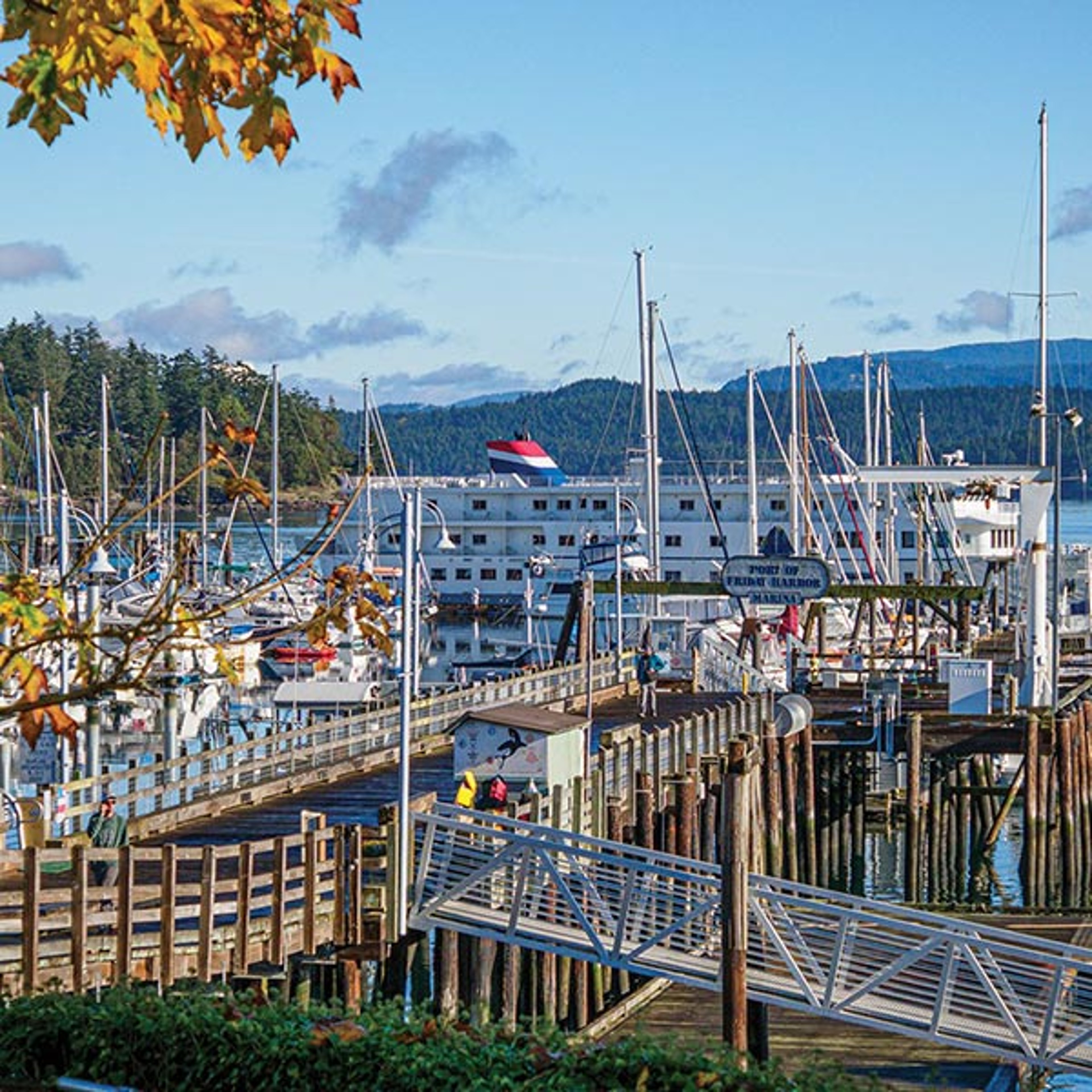 American Cruise Line docked in Puget Sound