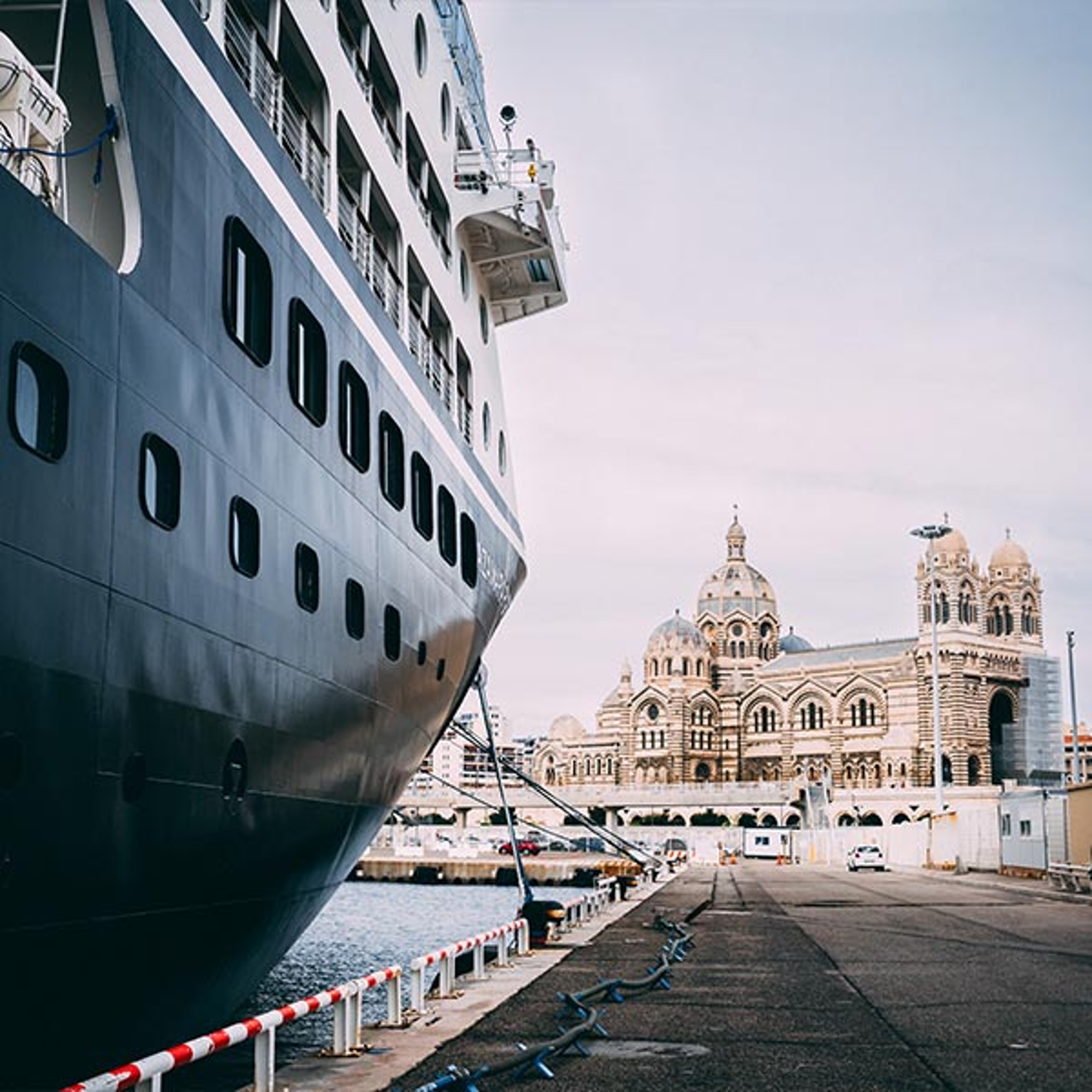 Azamara ship docked in Europe