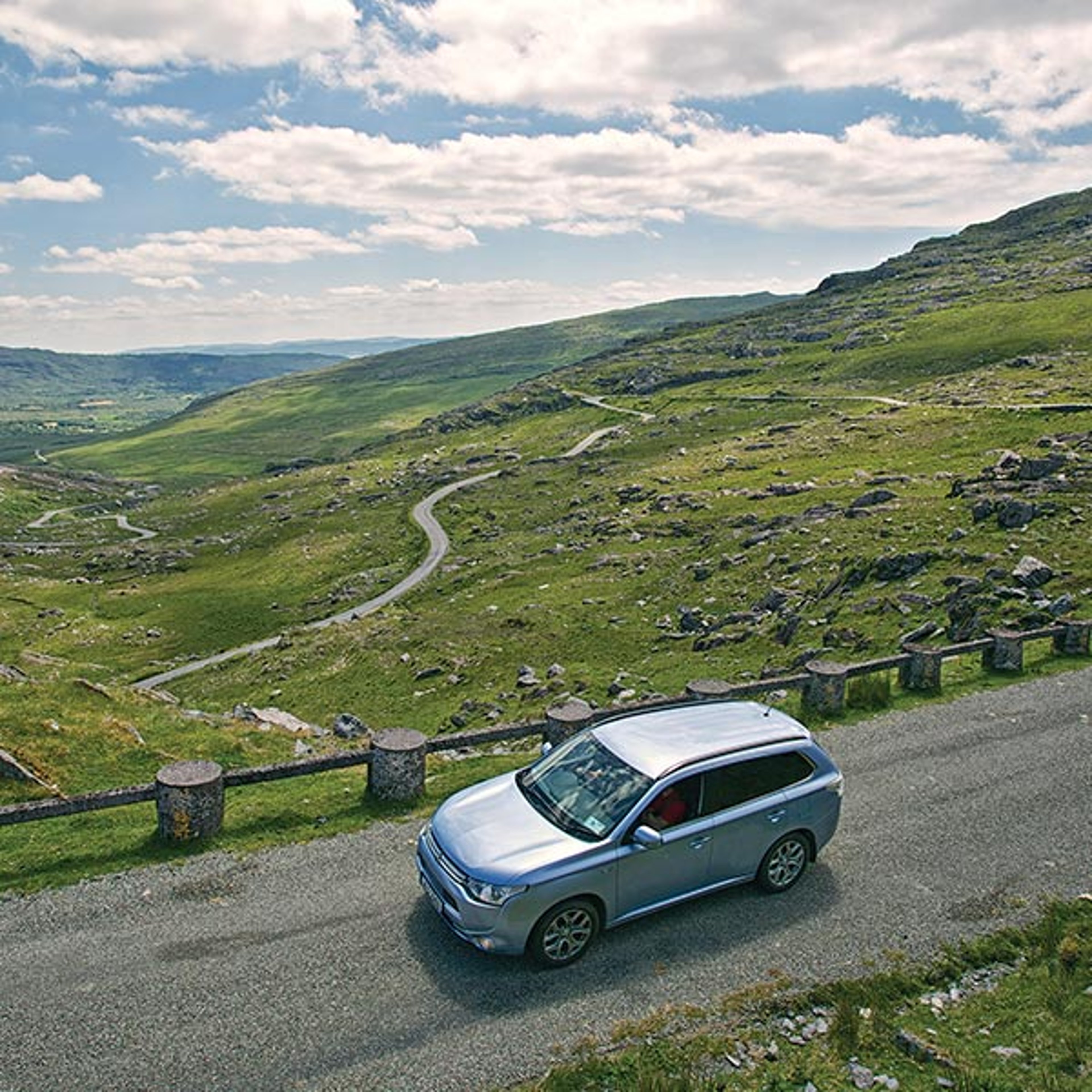 Car traveling along the roads of Ireland