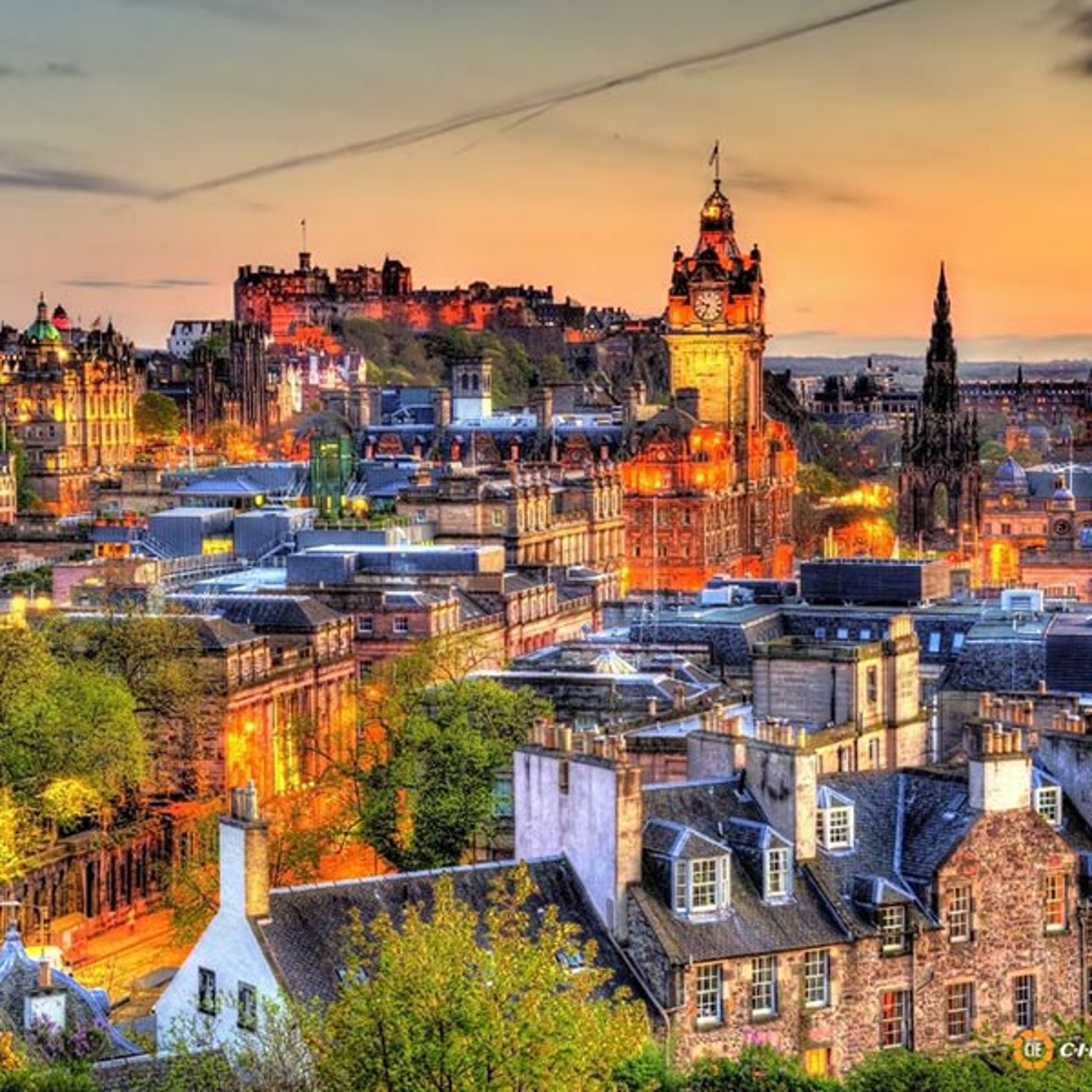 Early evening view of Edinburgh