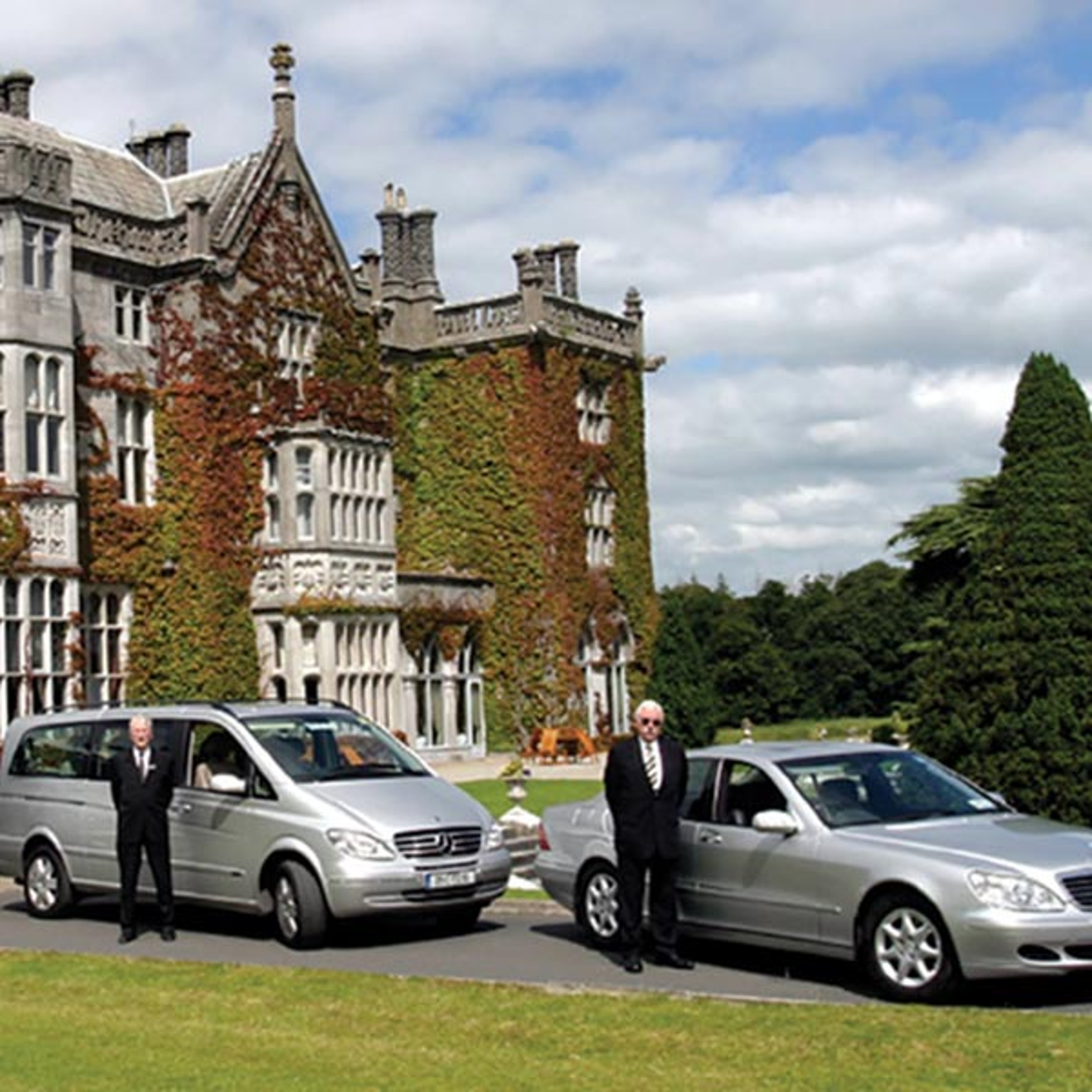 CIE Tours drivers waiting by luxury vehicles before starting Private Driver vacations