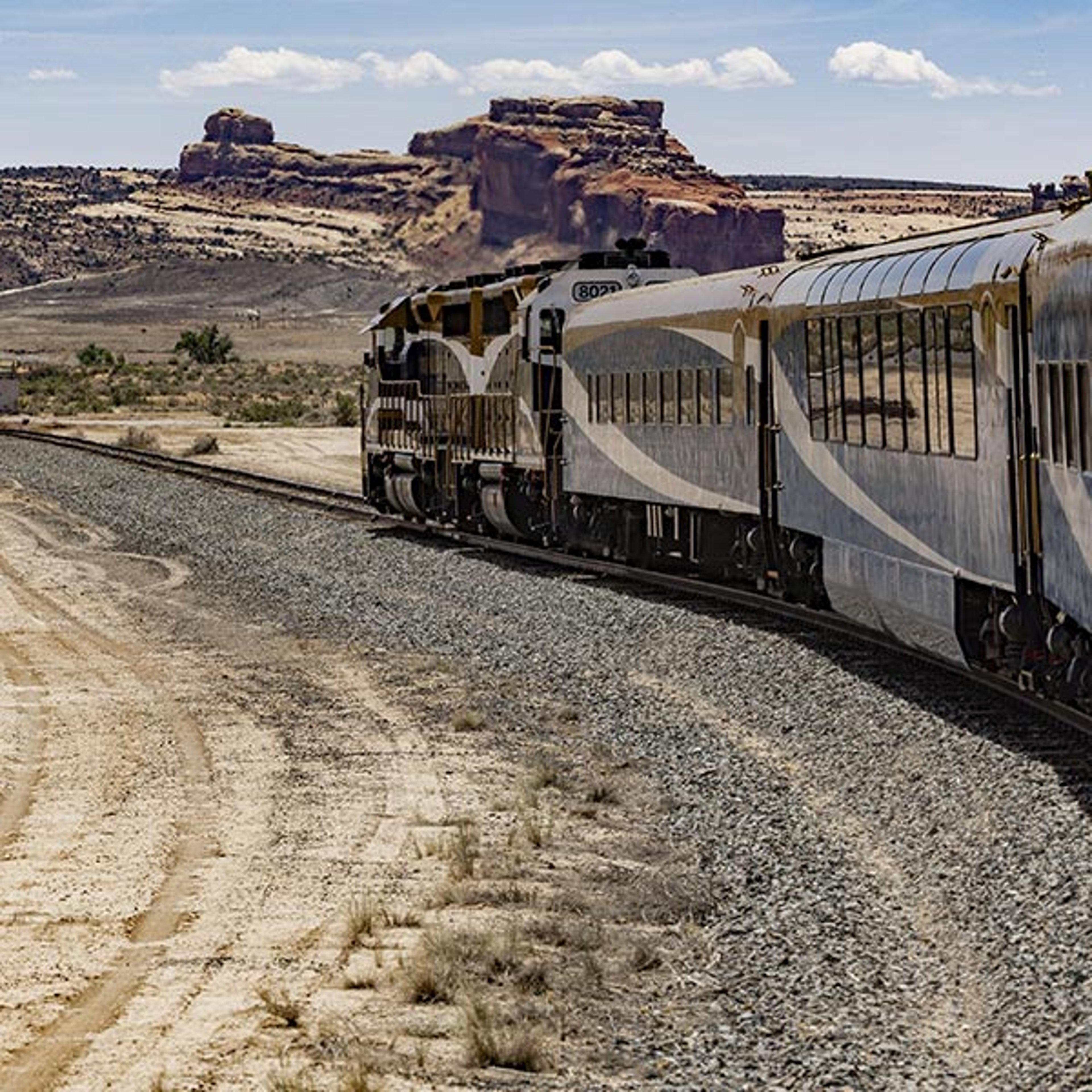 Canyon Spirit train traveling through SW USA