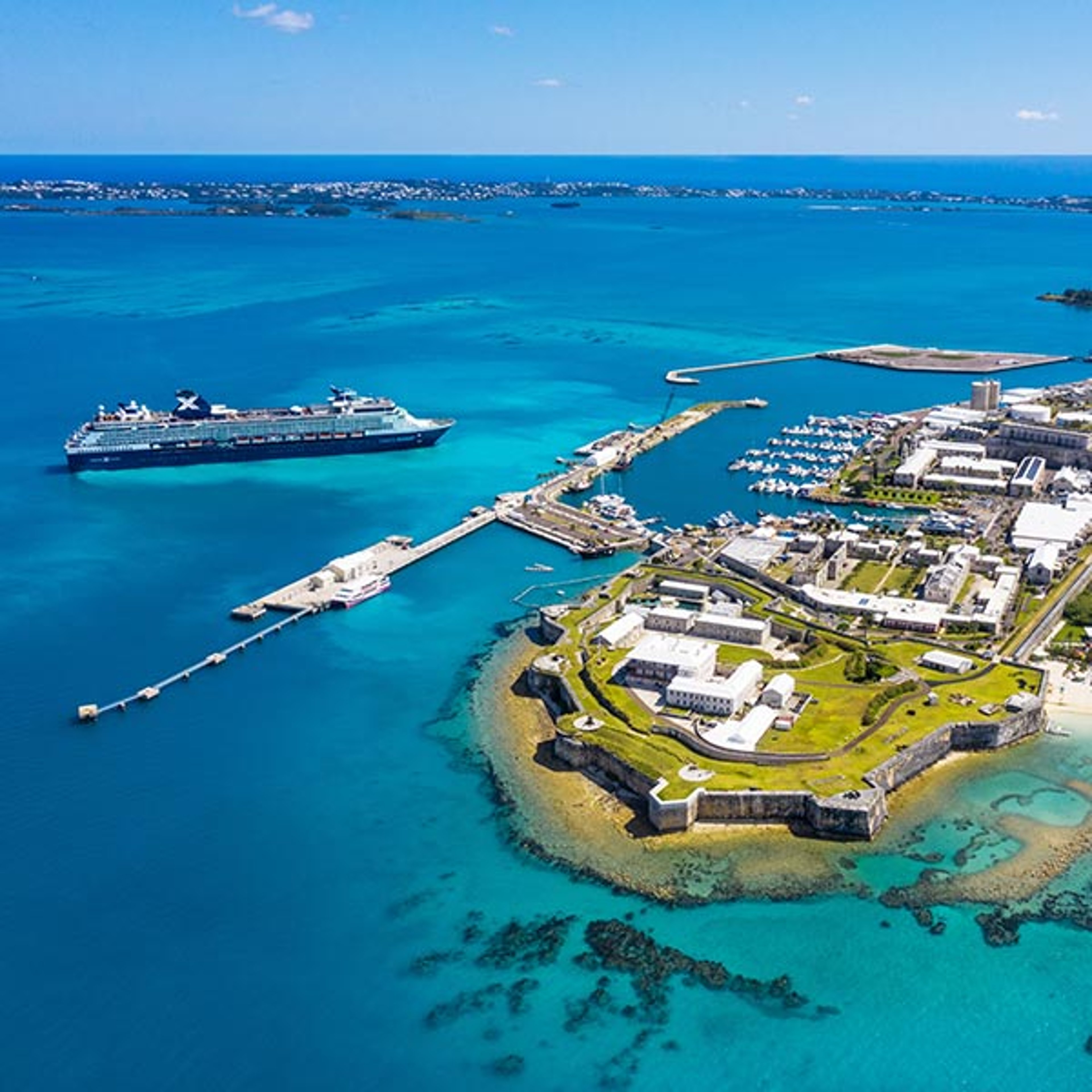 Celebrity cruise ship docked off Bermuda