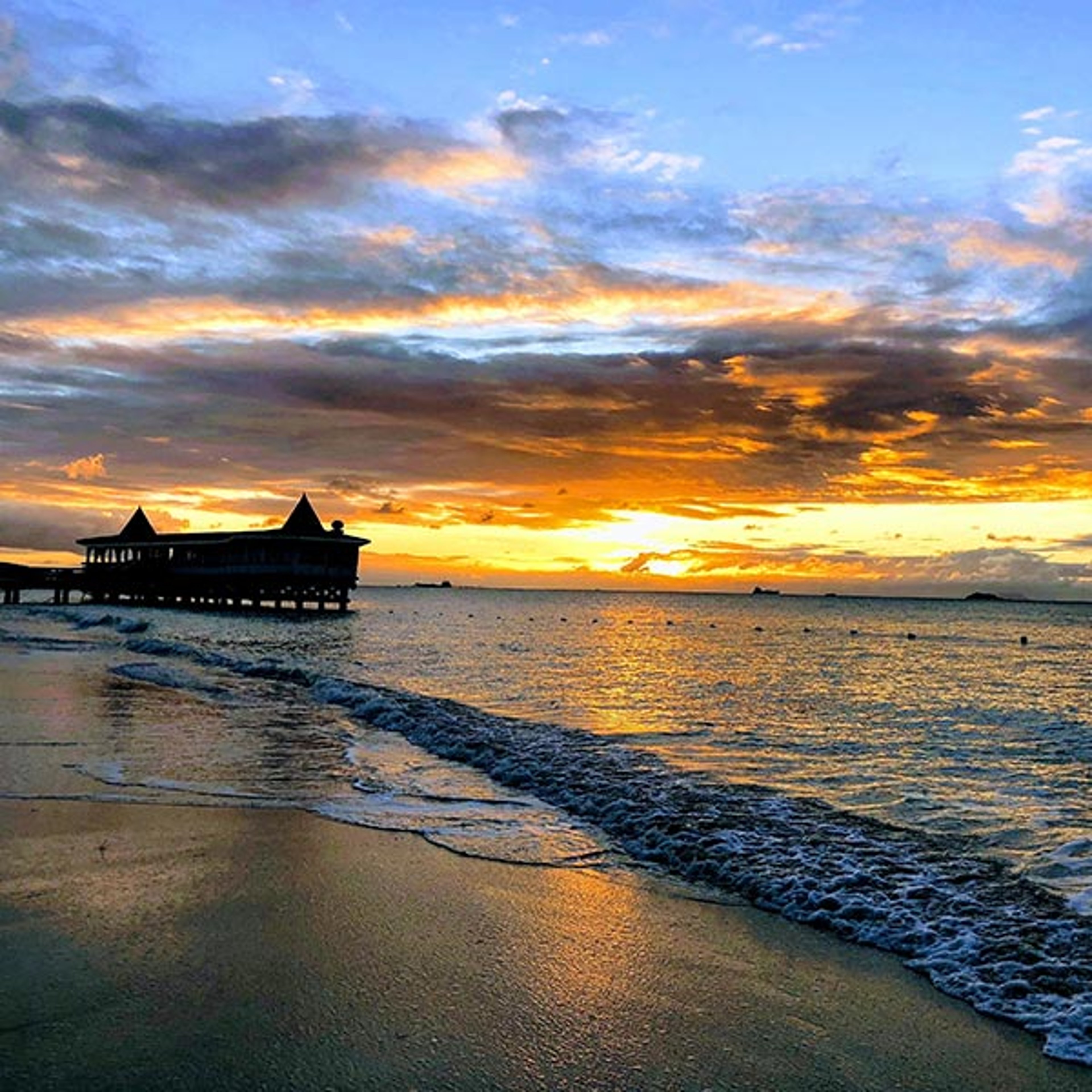 Sunset at a Caribbean beach