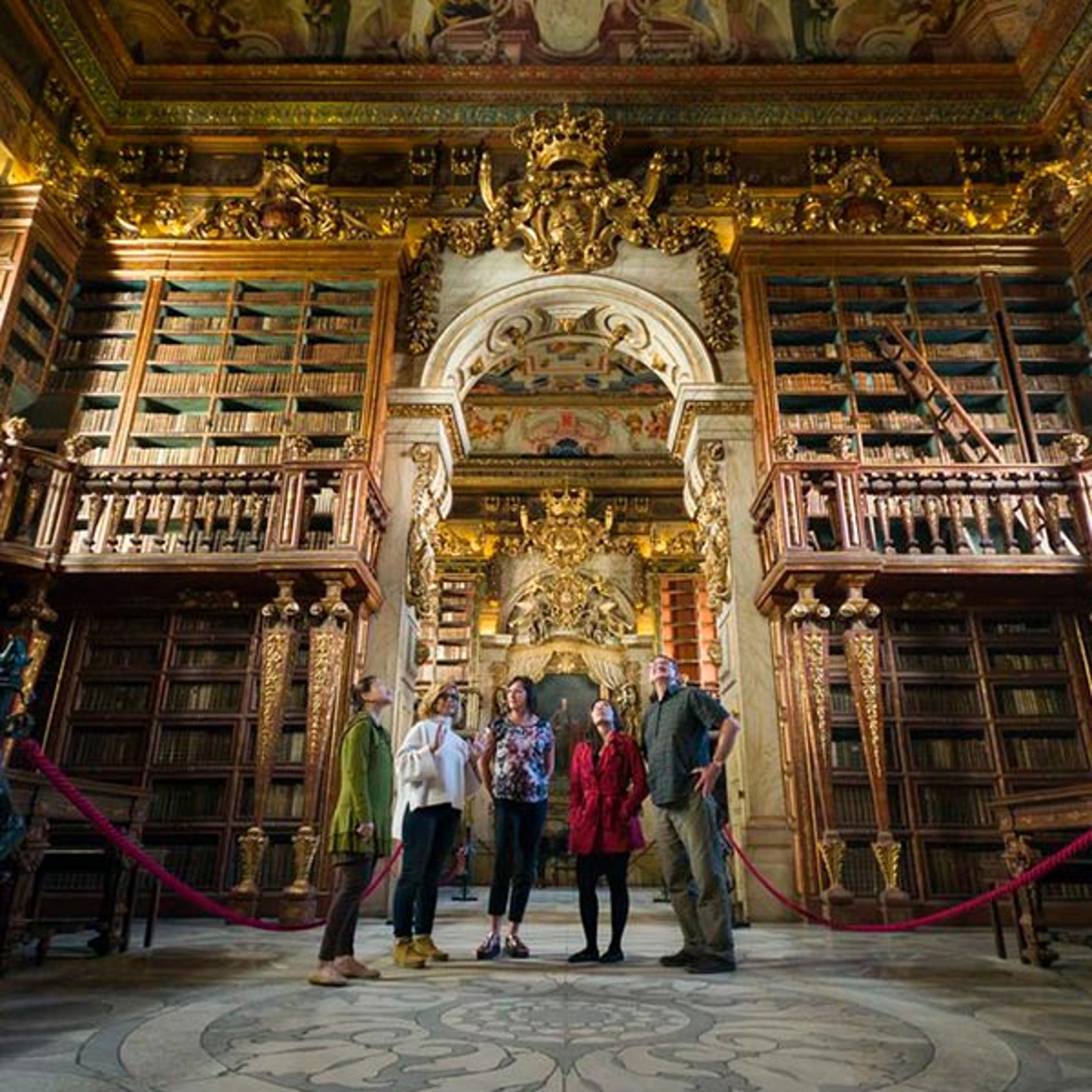 Visitors admiring architecture in Portugal