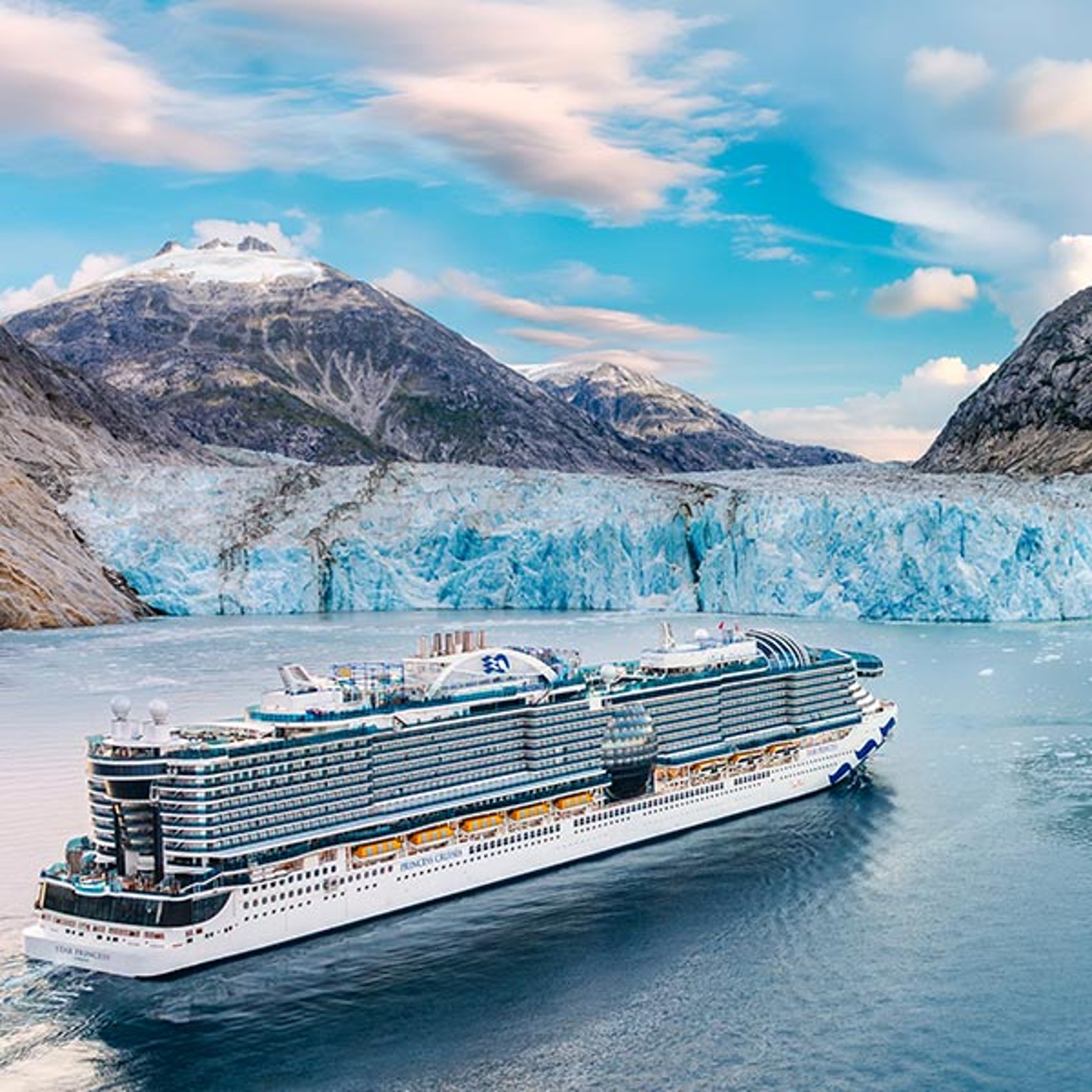 Princess ship sailing near Dawes Alaska