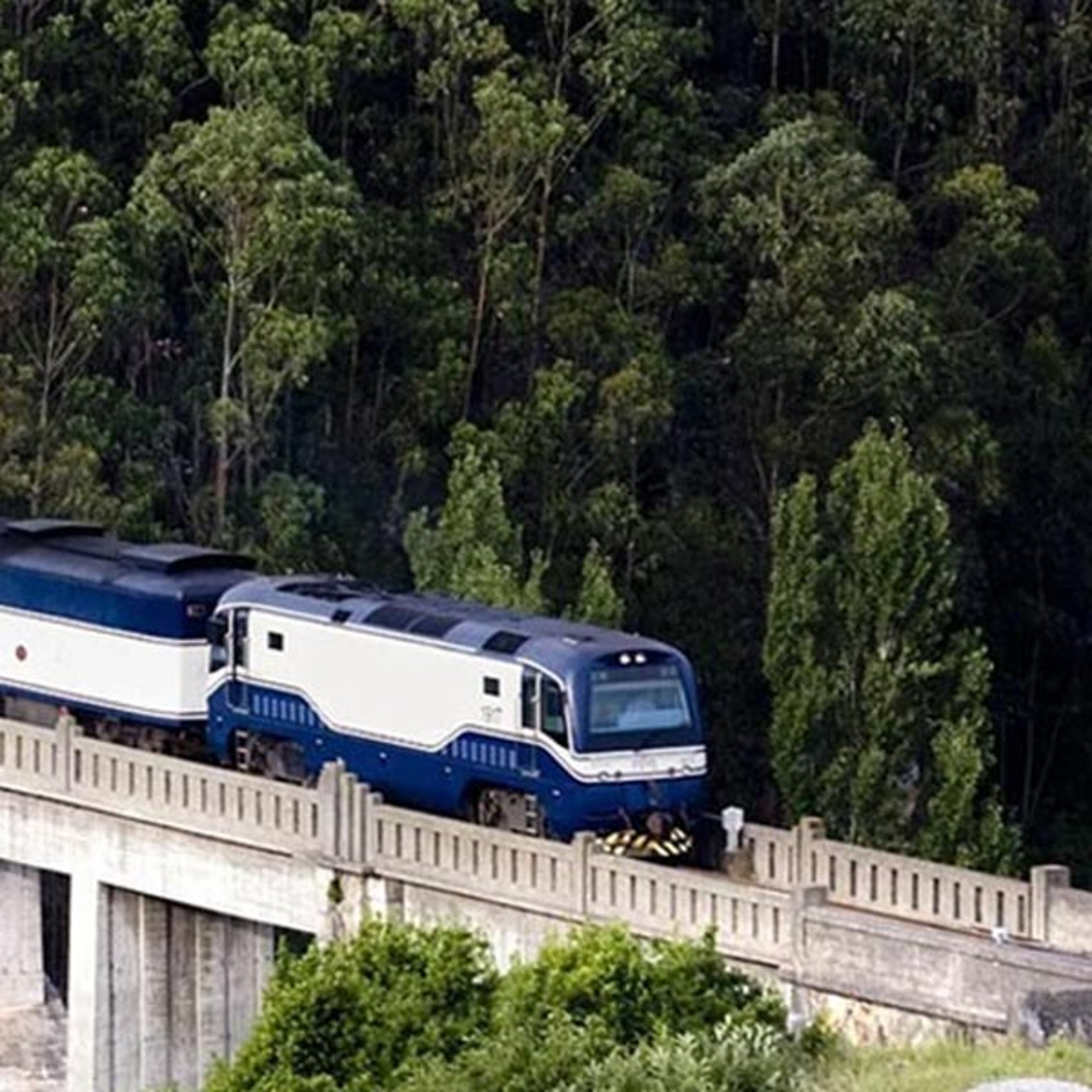 Train traveling through the Spain countryside