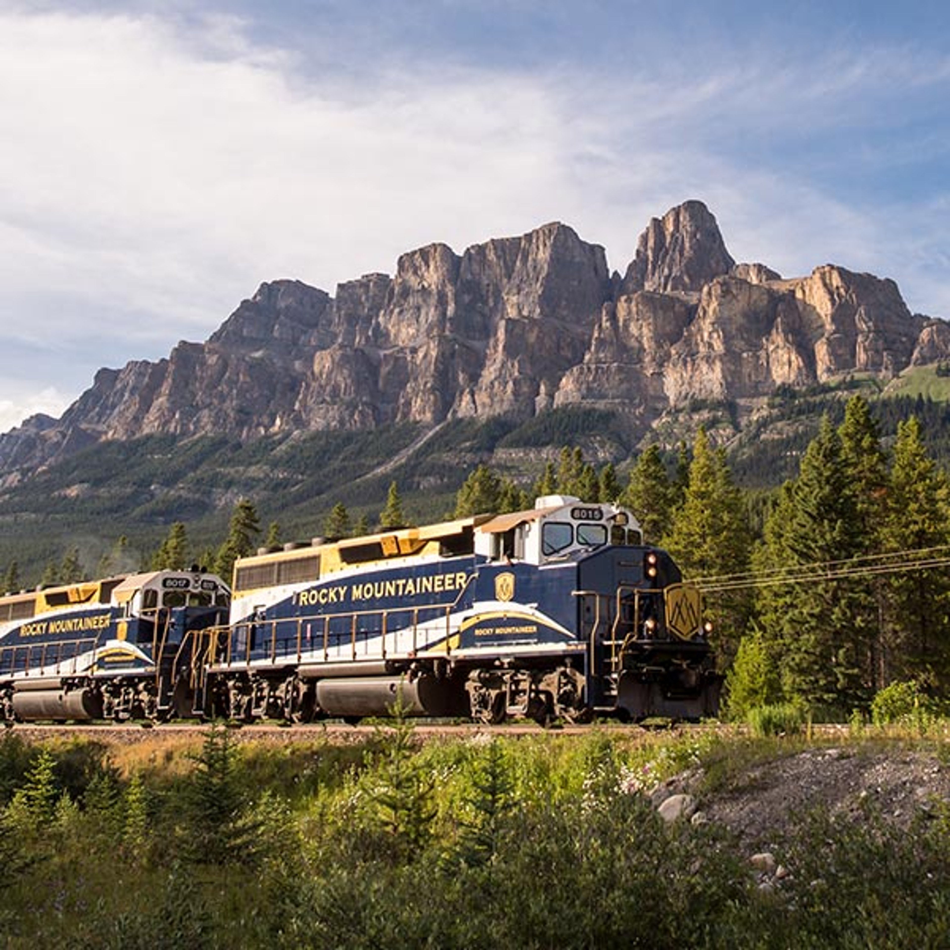 Rocky Mountaineer Train near Castle Mountain