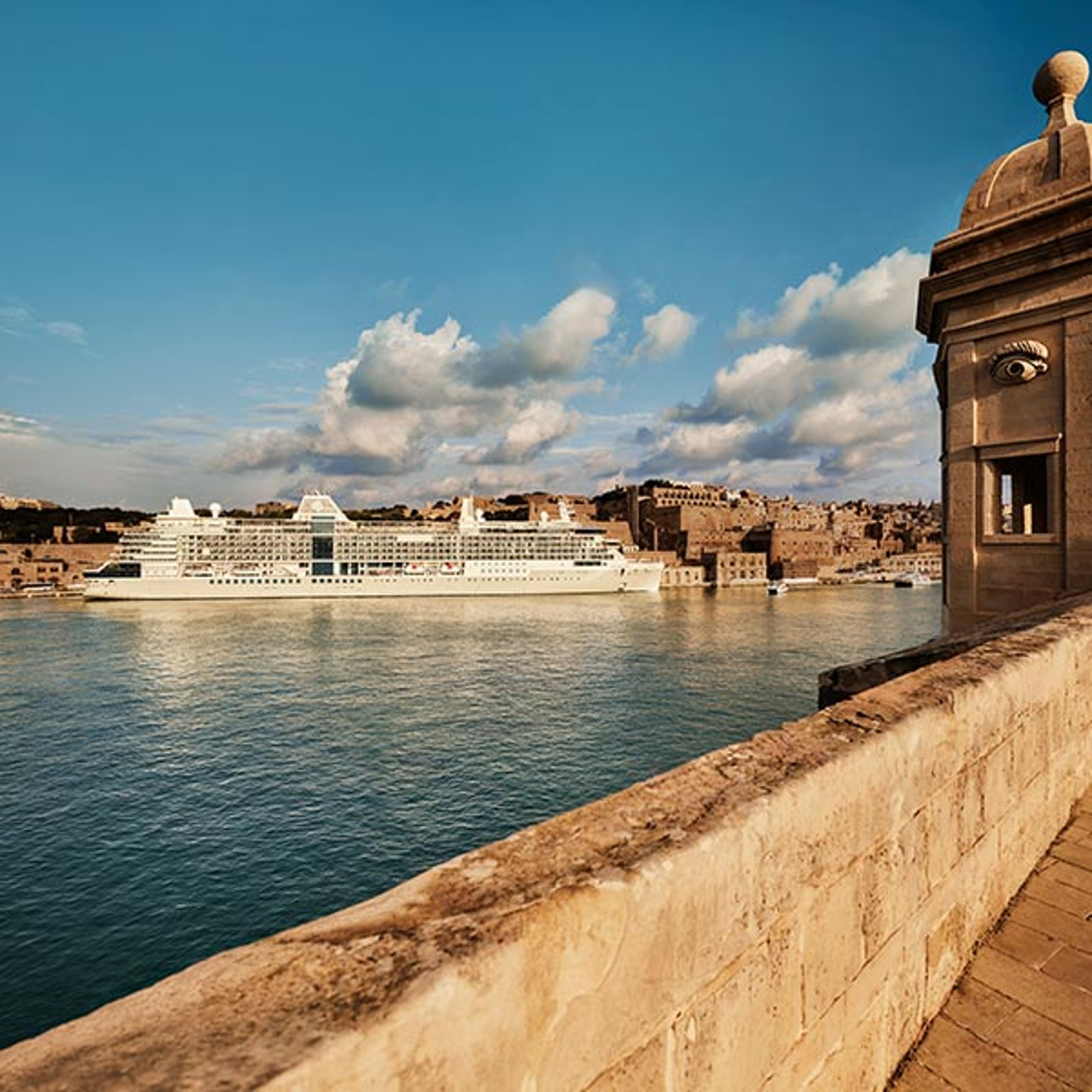 Silversea ship docked in Malta
