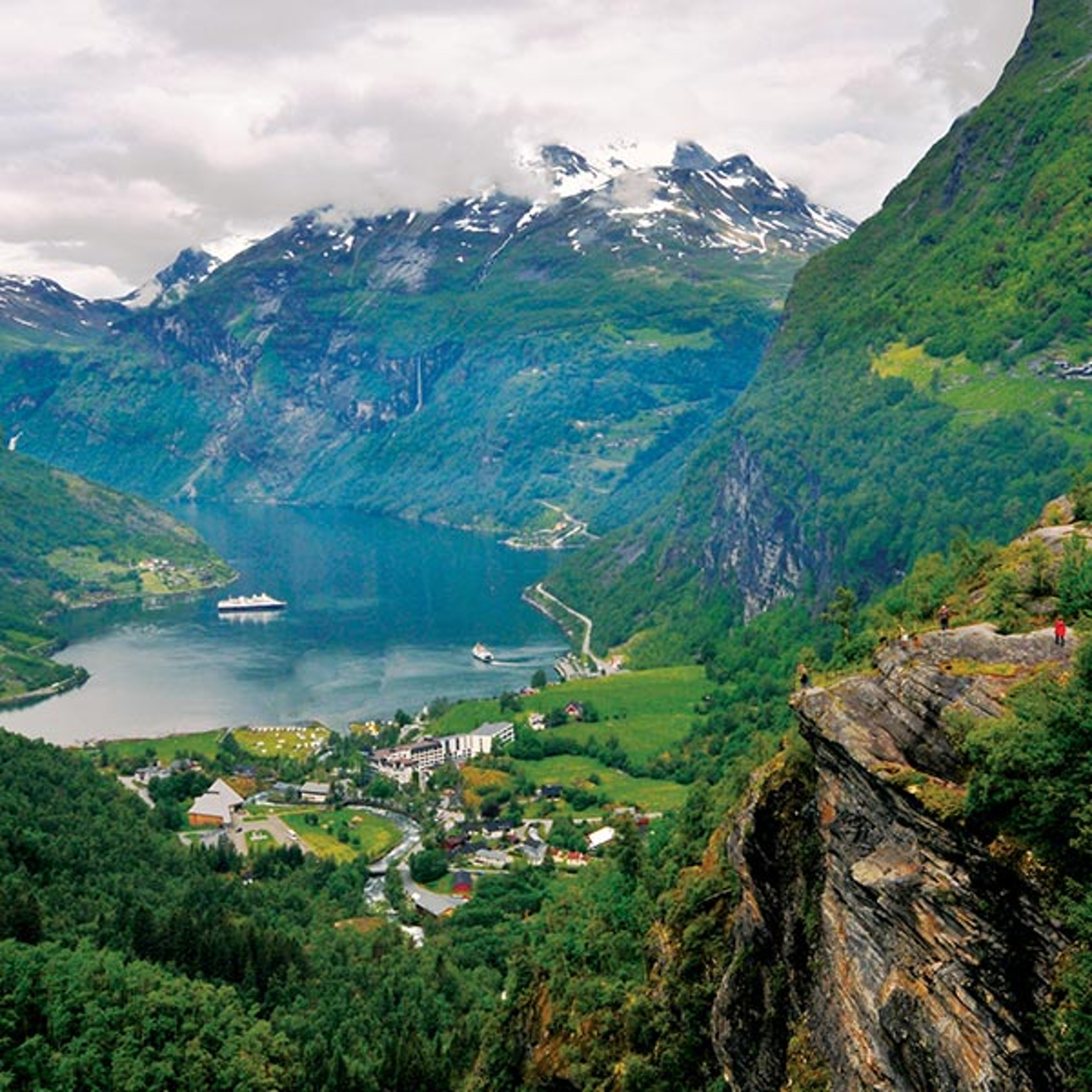 Silversea ship cruising a fjord